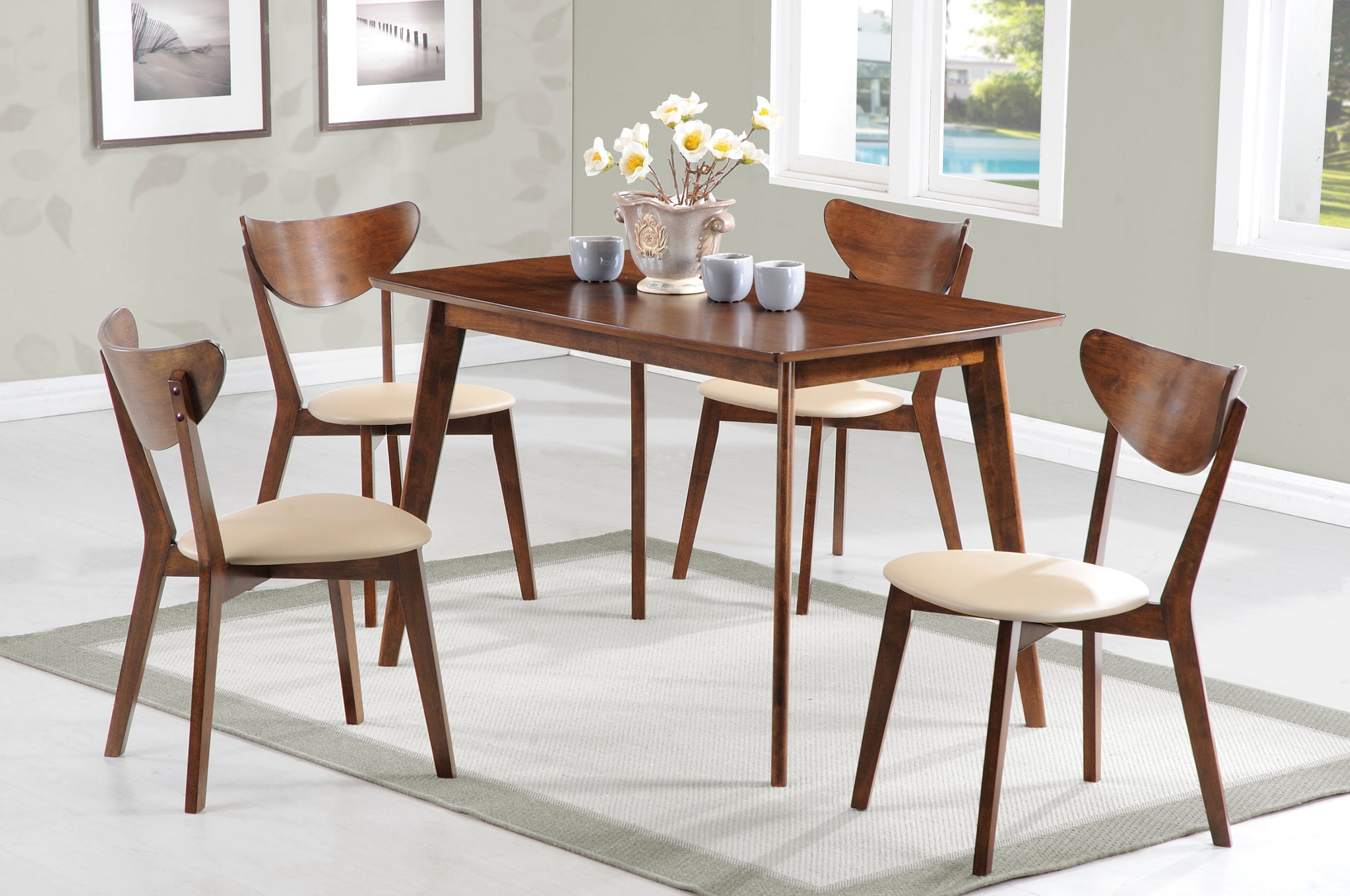 Kersey Rectangular Dining Table Set Chestnut