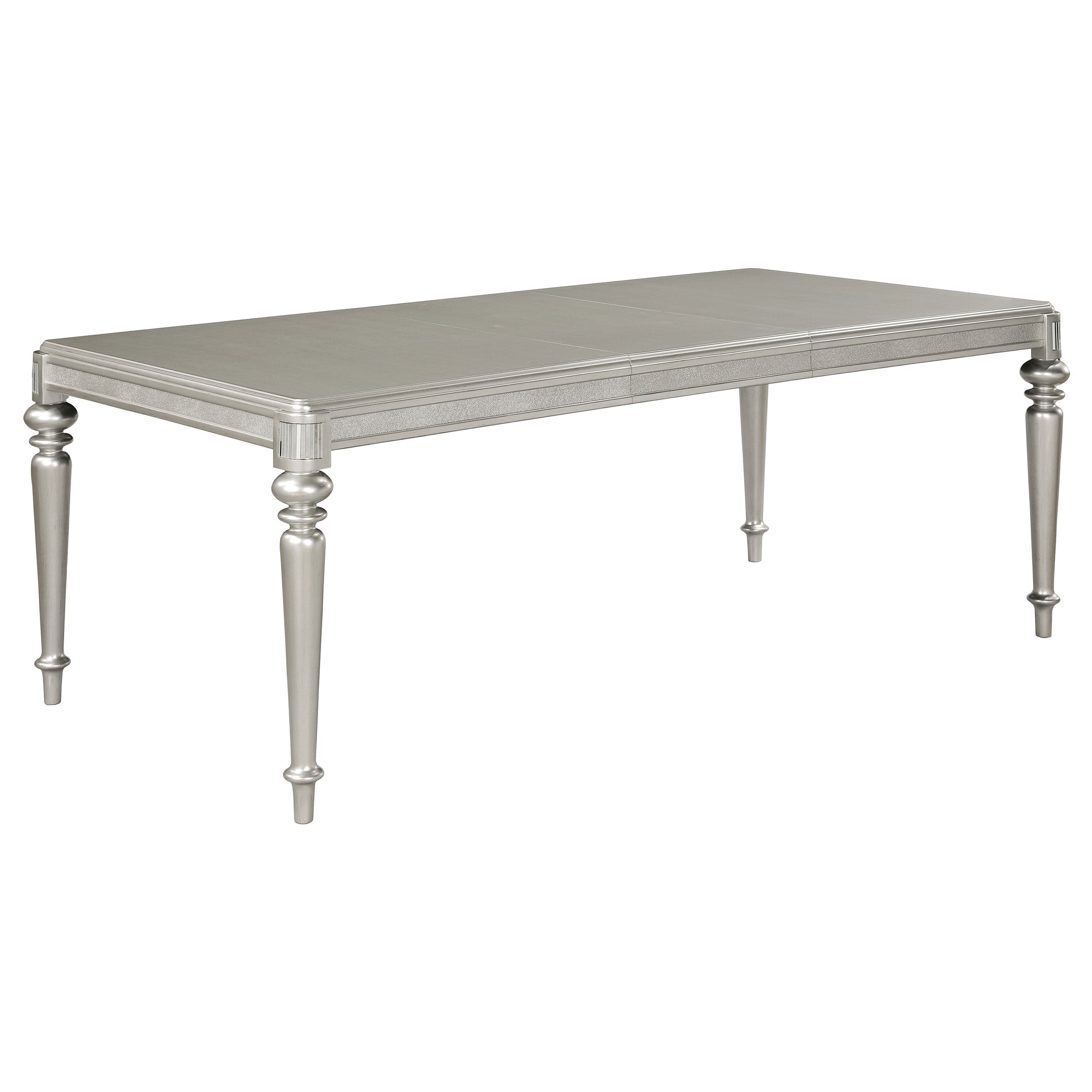 Bling Game Rectangular Dining Set Metallic Platinum