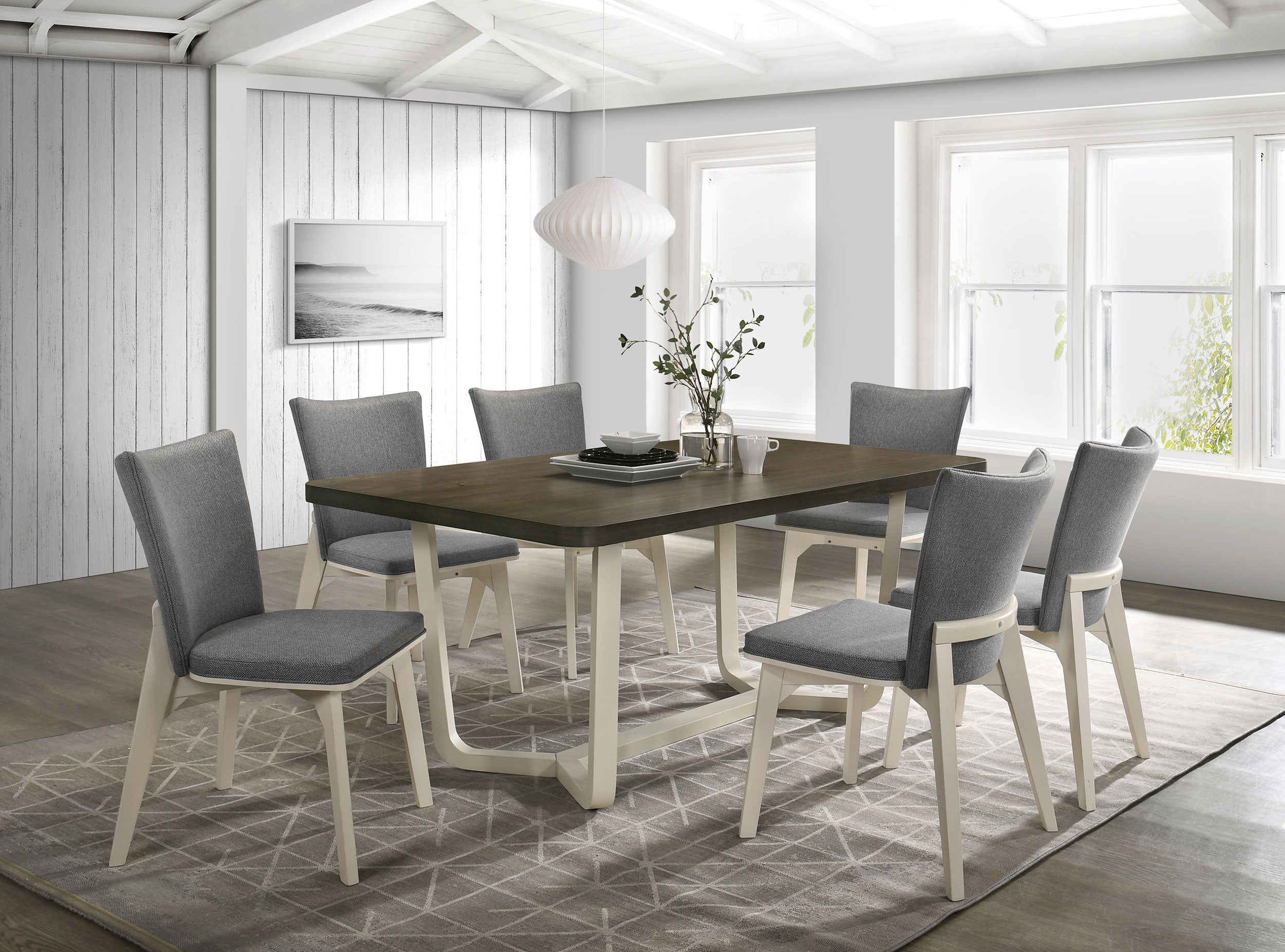 Biloxi 71-inch Rectangular Dining Set Greyish Brown