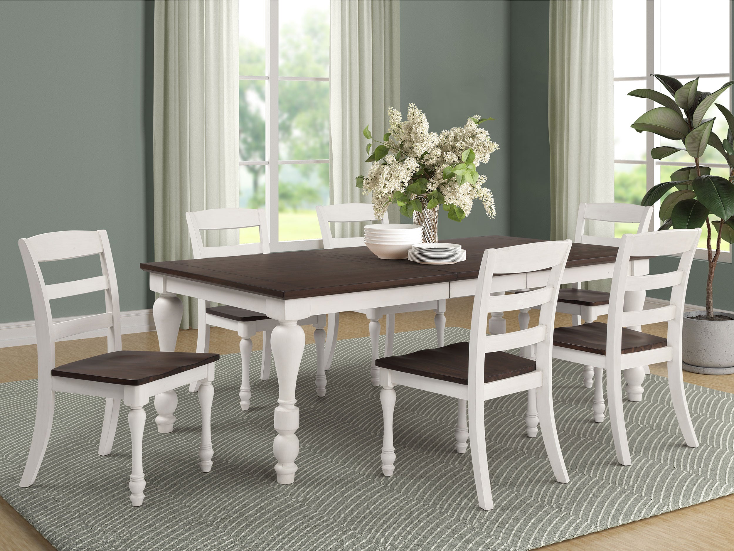 Madelyn Rectangular Dining Table Set Coastal White