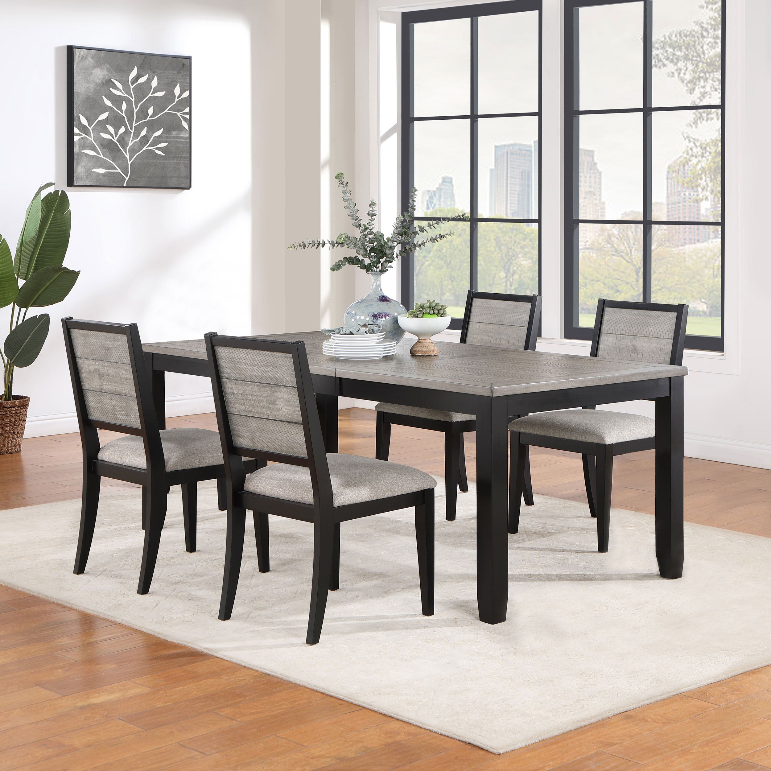 Elodie Extension Leaf Counter Dining Set Black