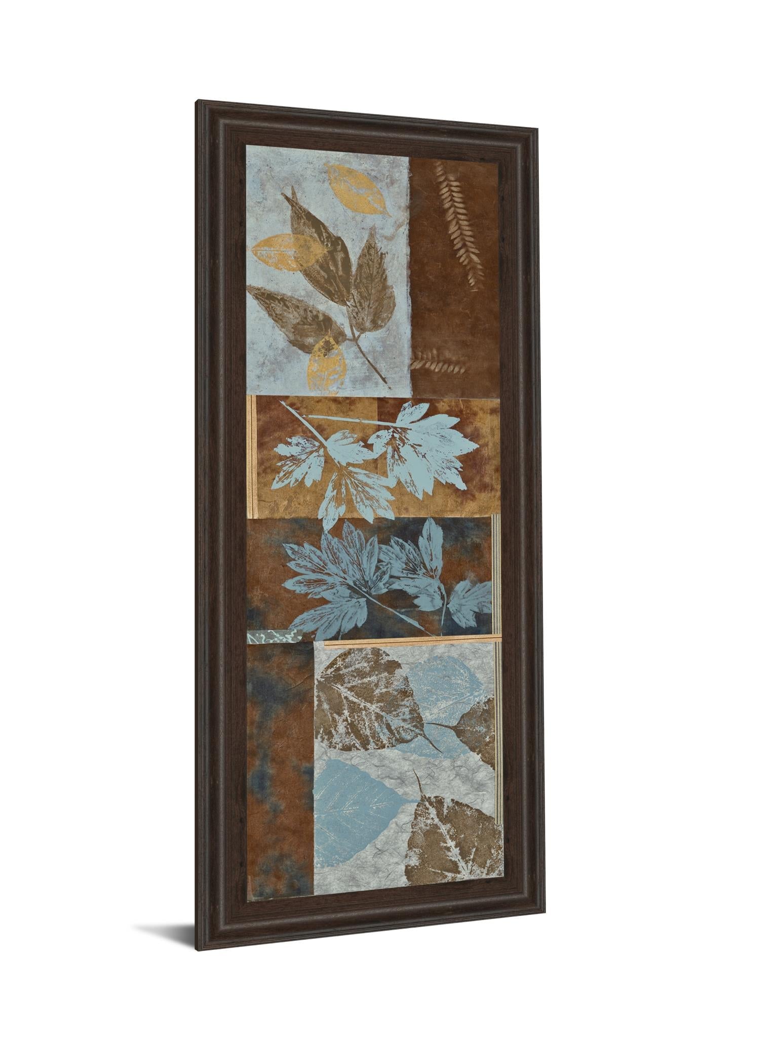 Blue Fusion Panel Ii By Jeni Lee 18X42 Framed Print