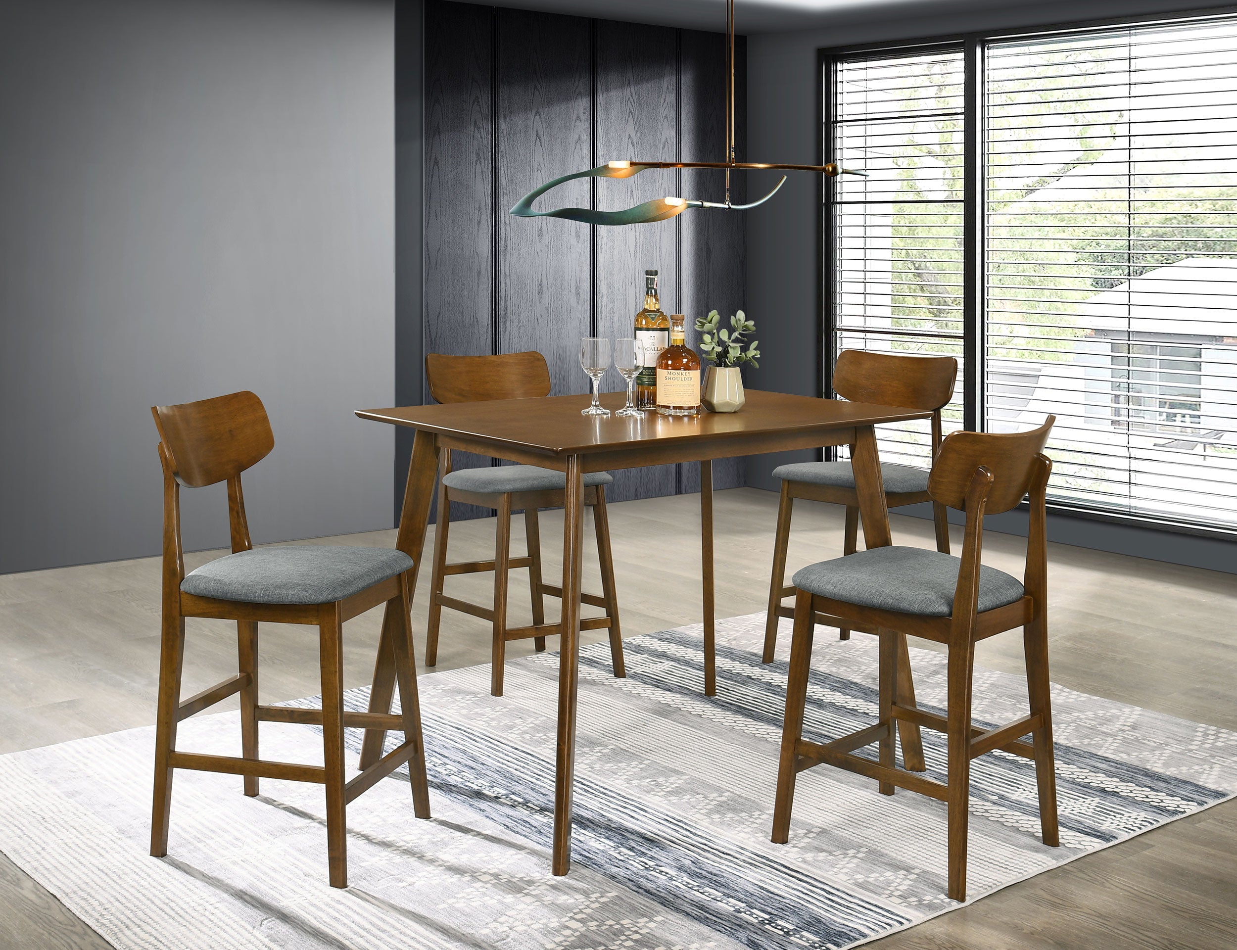 Robbie 47-inch Counter Height Dining Set Walnut