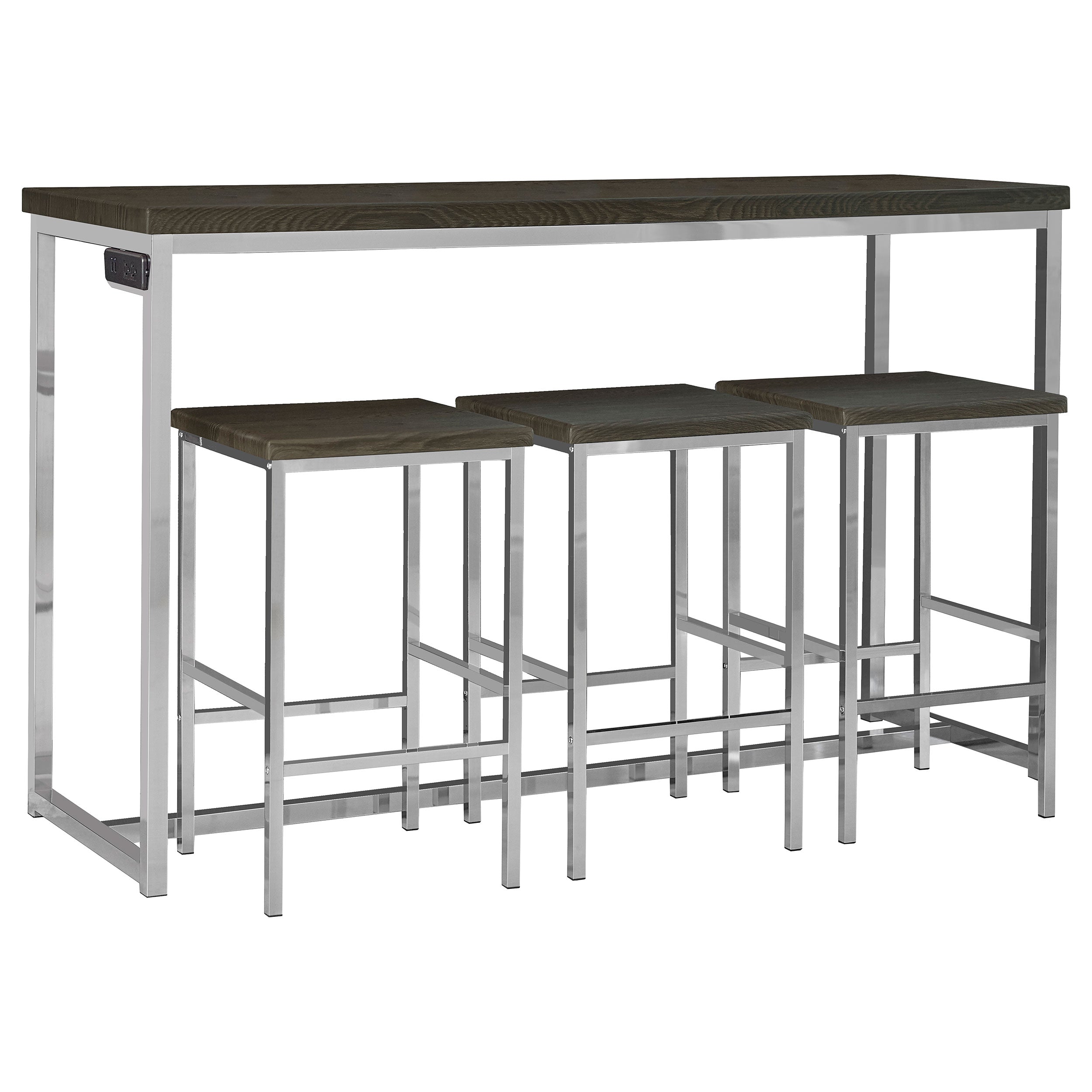 Cassidy Counter Height Dining Table Set Dark Oak