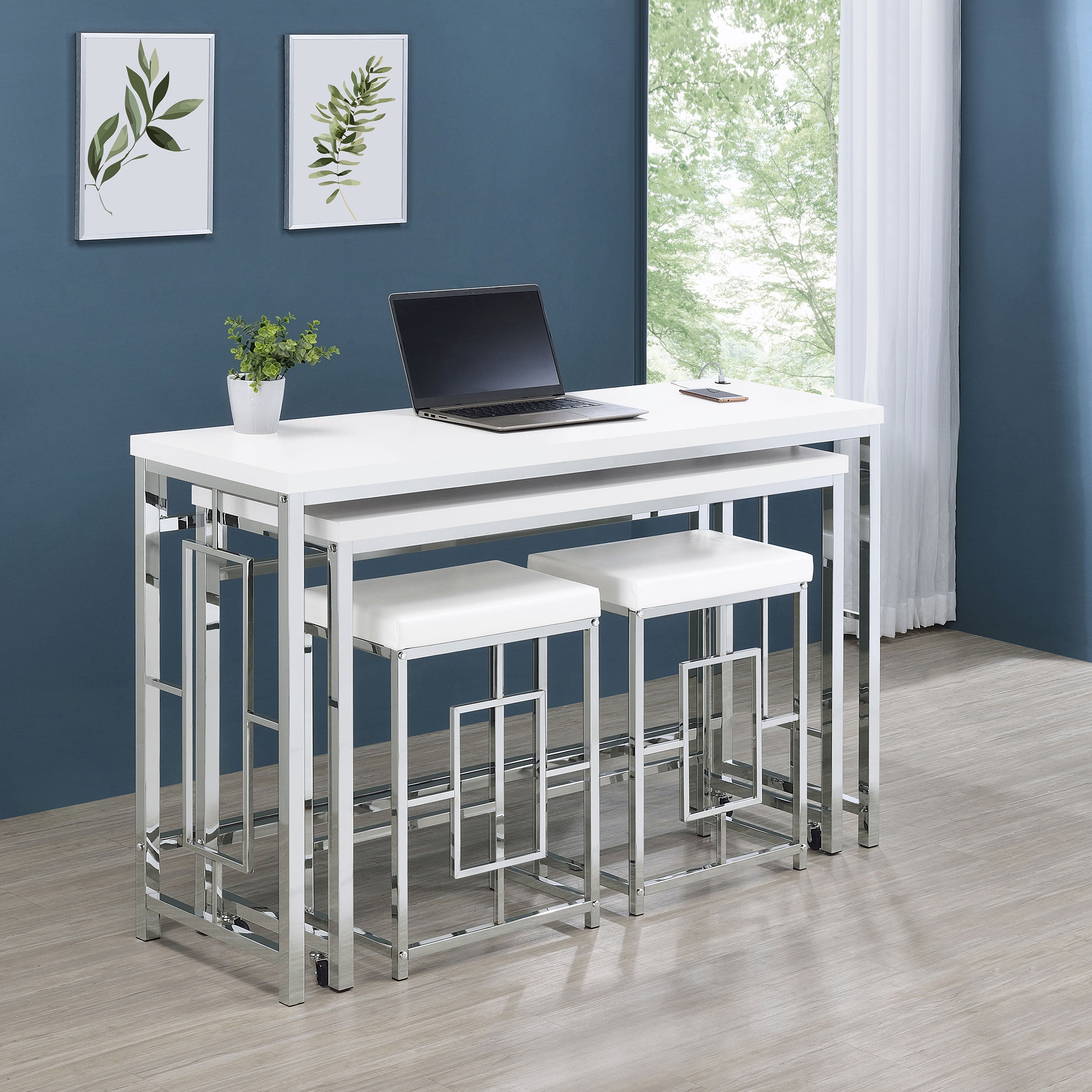 Jackson Multipurpose Counter Height Table Set White