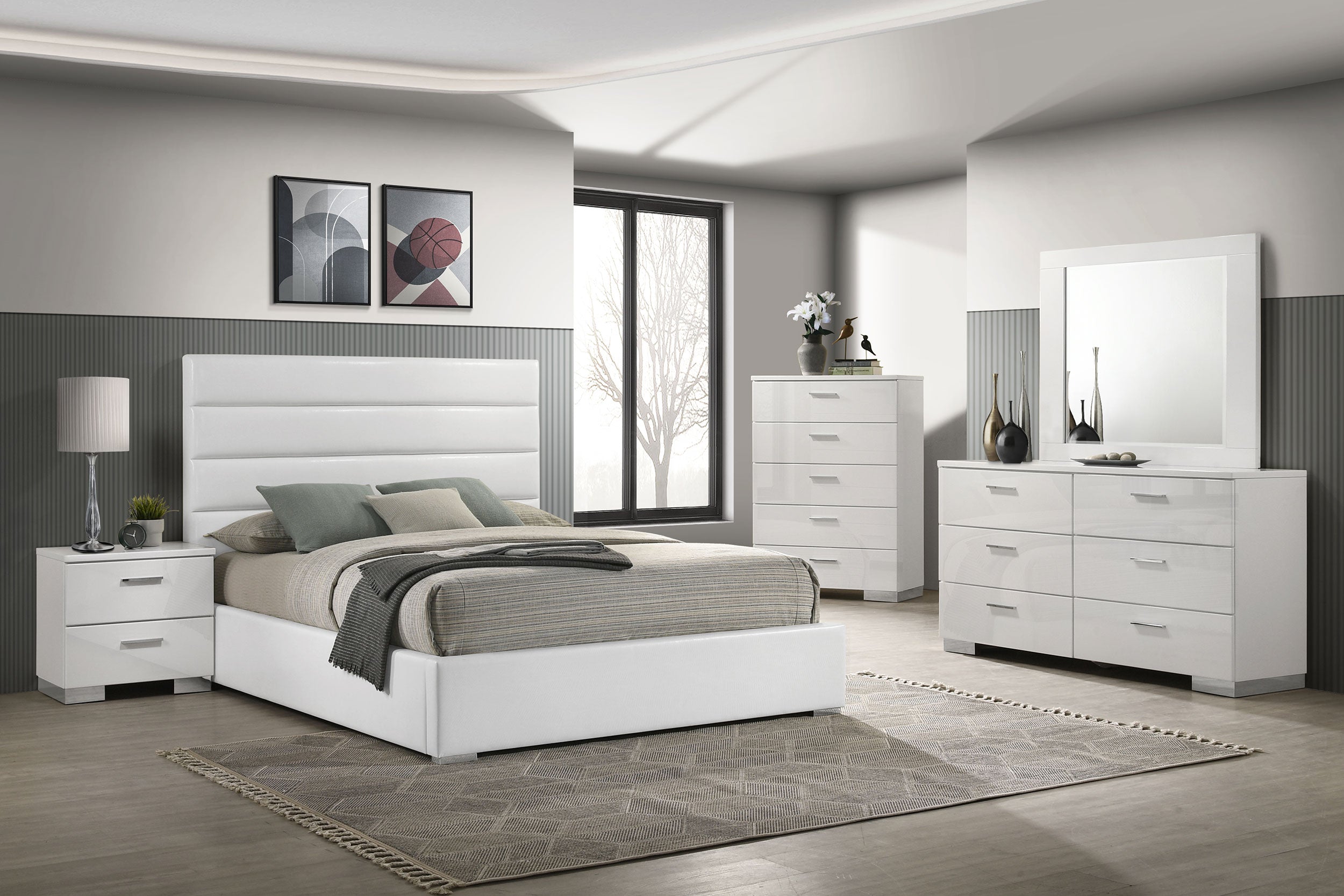 Felicity Bedroom Set White High Gloss