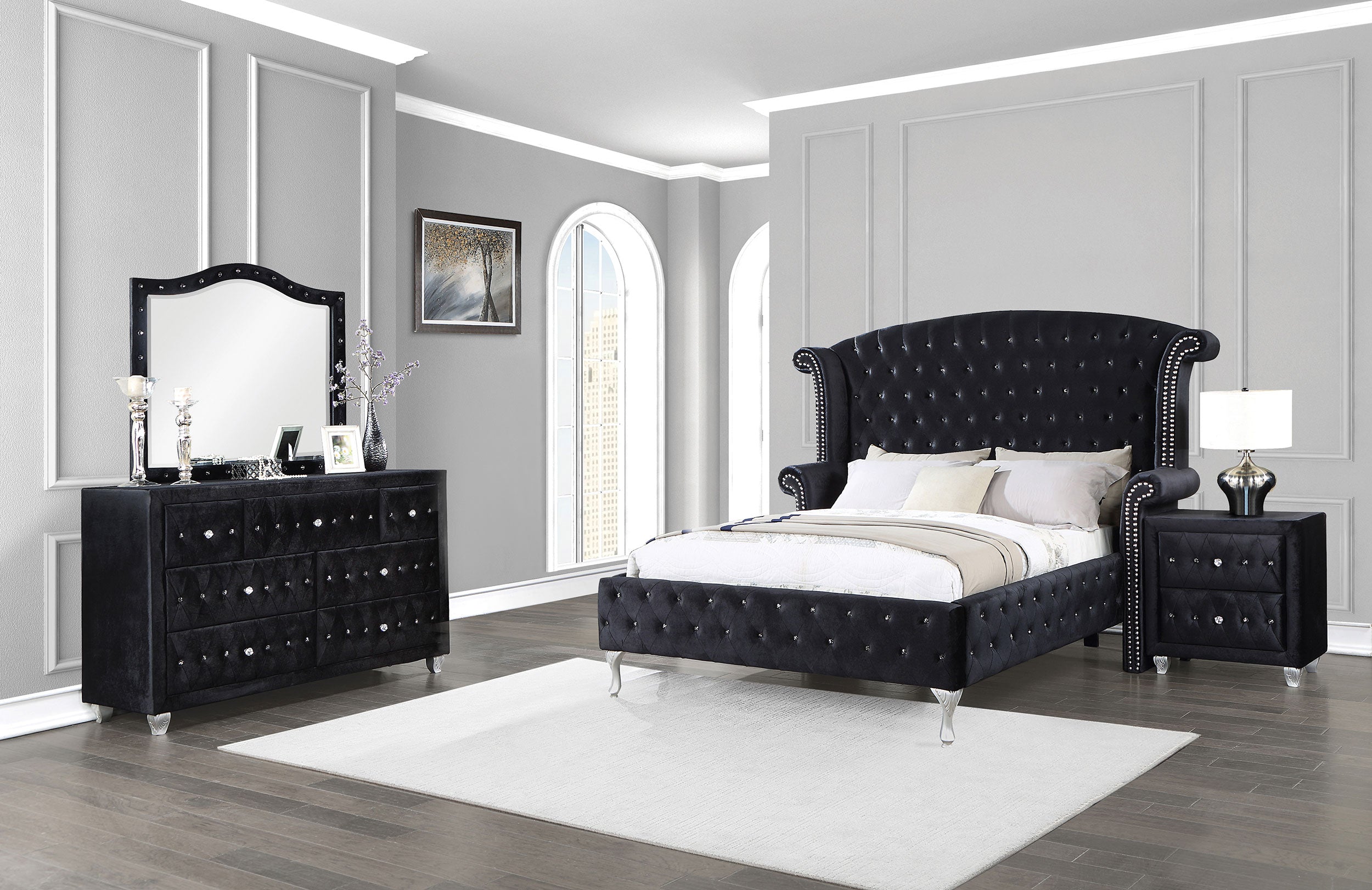 Deanna California King Bedroom Set Black