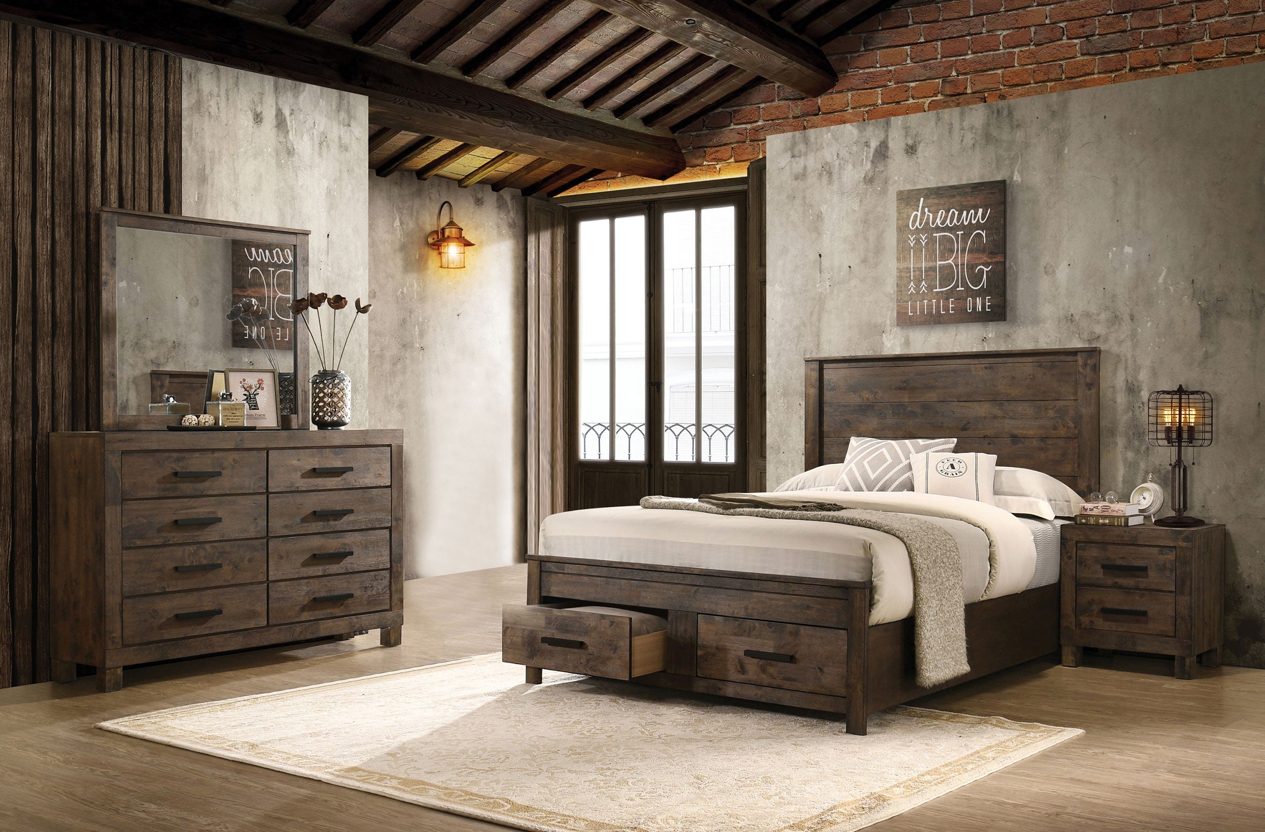 Woodmont California King Bedroom Set Golden Brown