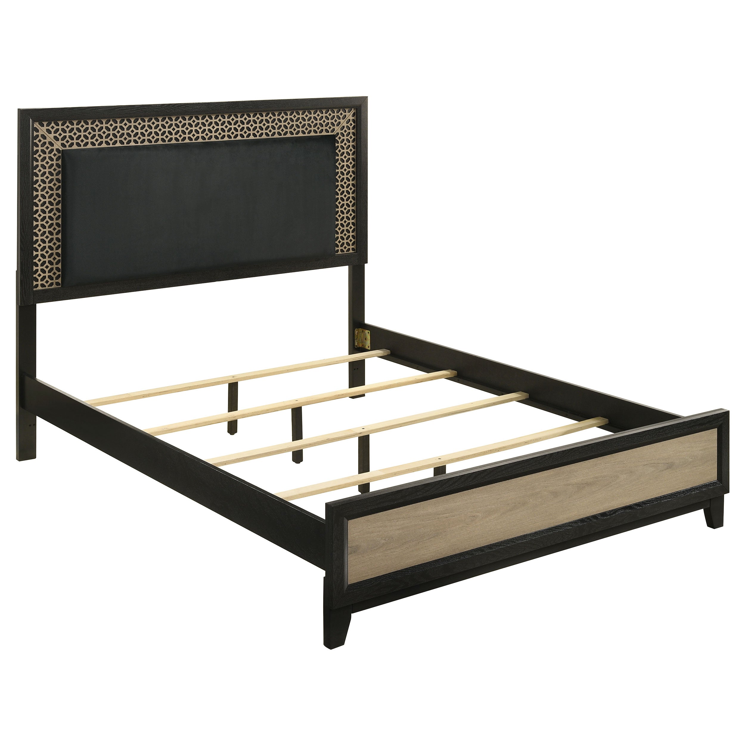 Valencia Wood Panel Bed Black