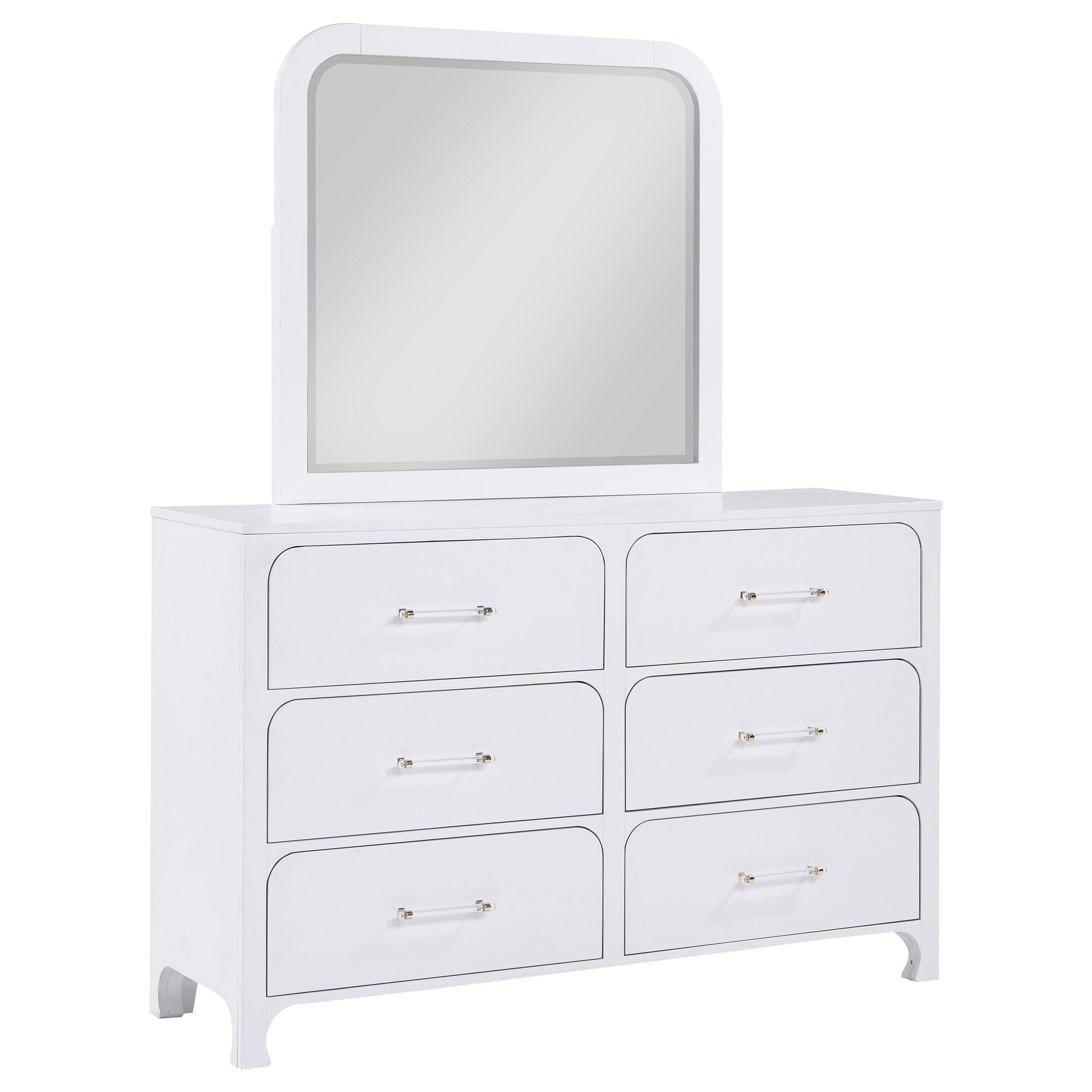 Anastasia 6-drawer Dresser Pearl White