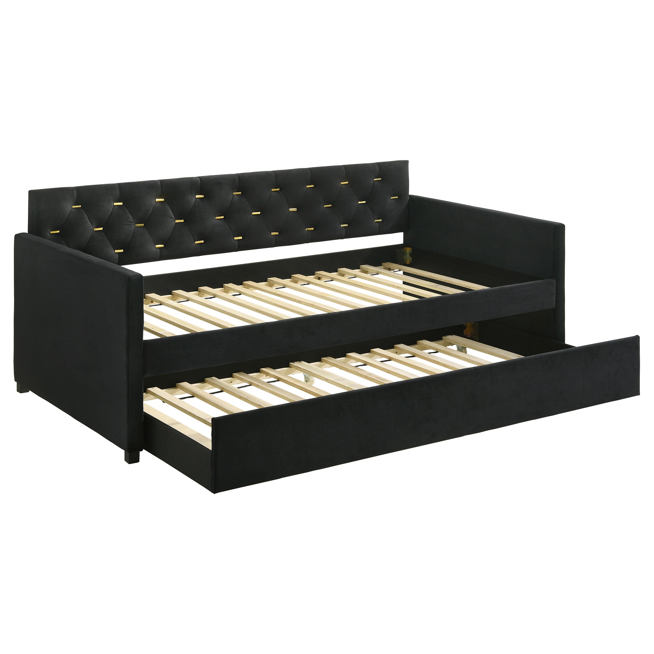 Kendall Upholstered Daybed with Trundle Black