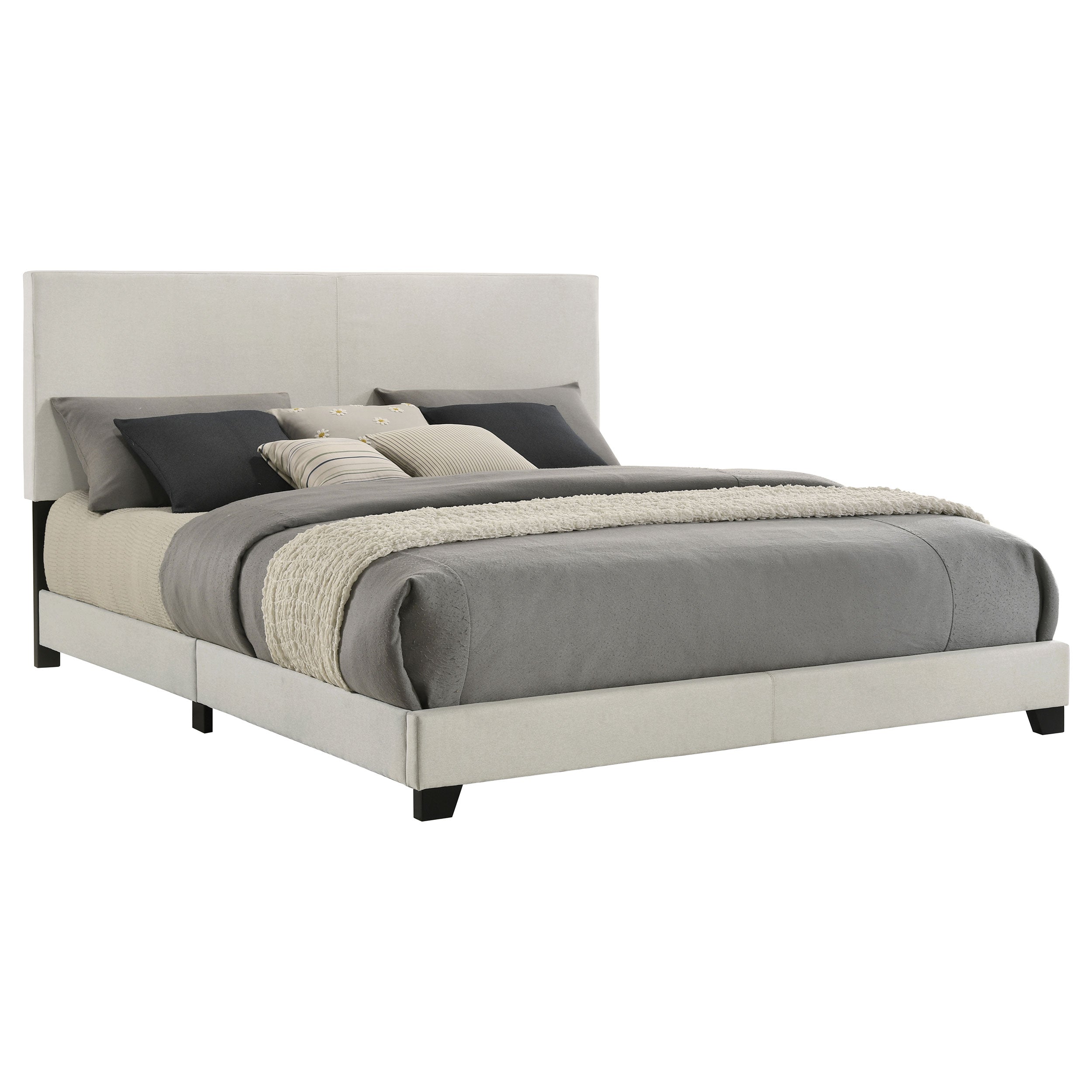 Dorian Fabric Upholstered Panel Bed Cream