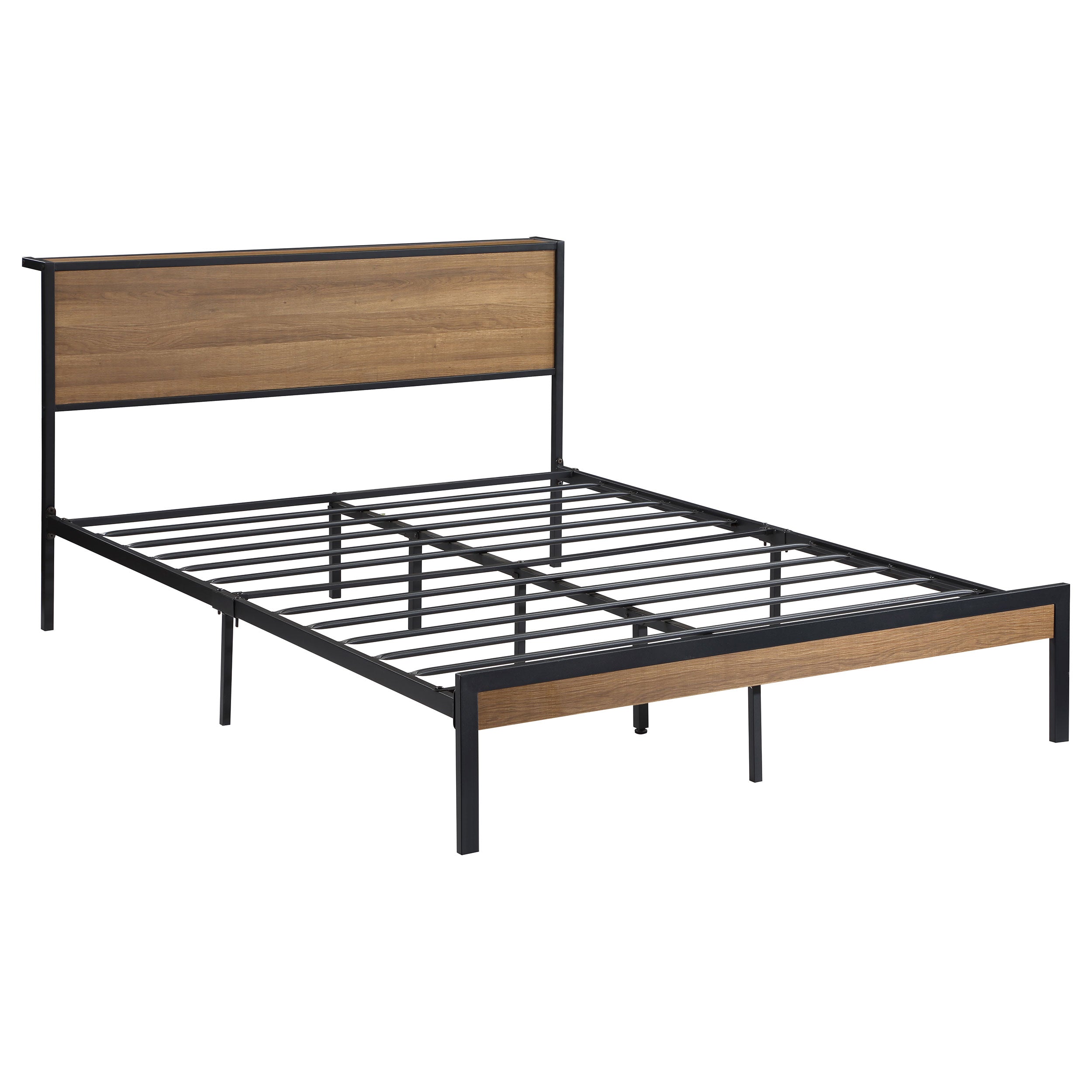 Ricky Metal Panel Bed Light Oak