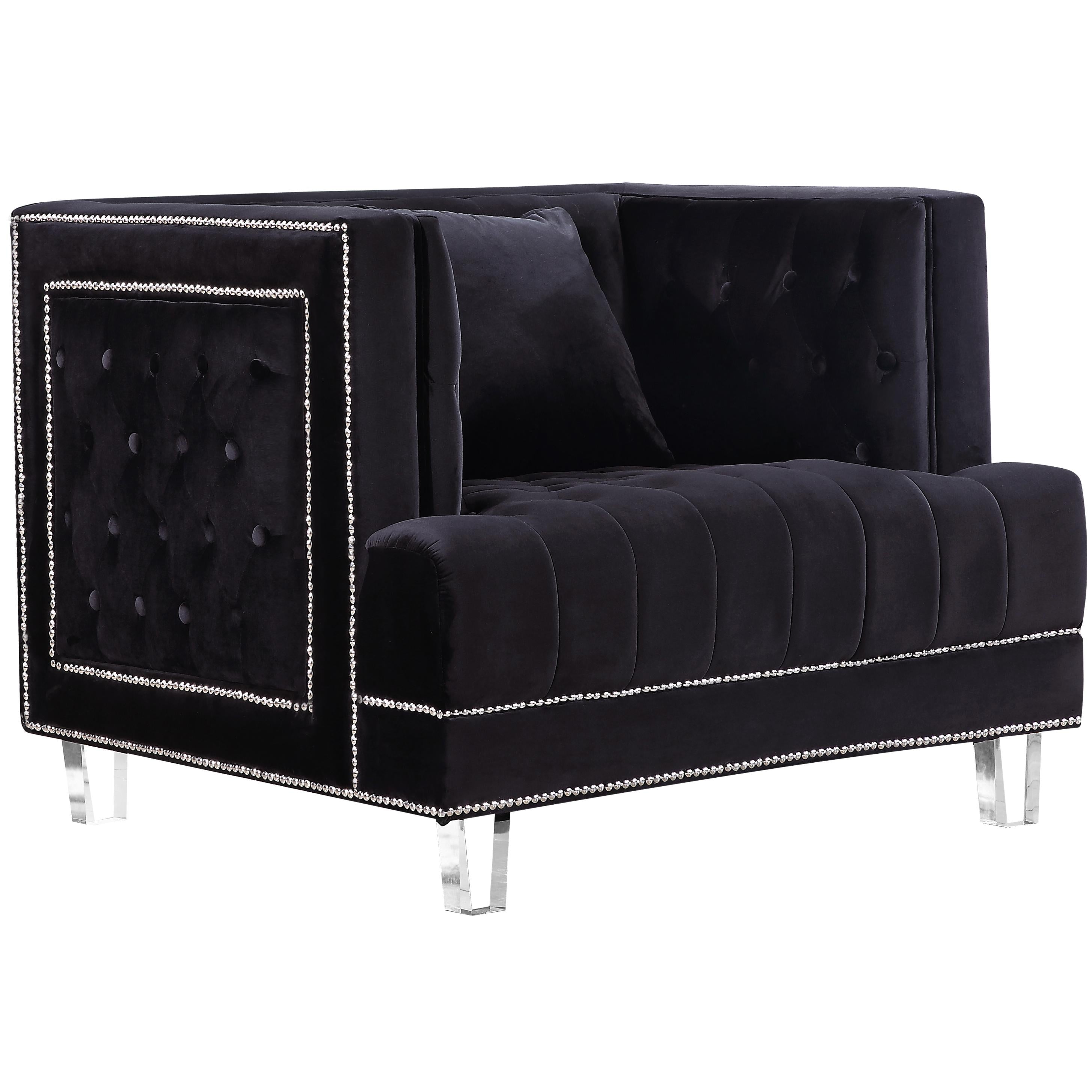 Meridian Lucas Black Velvet Chair