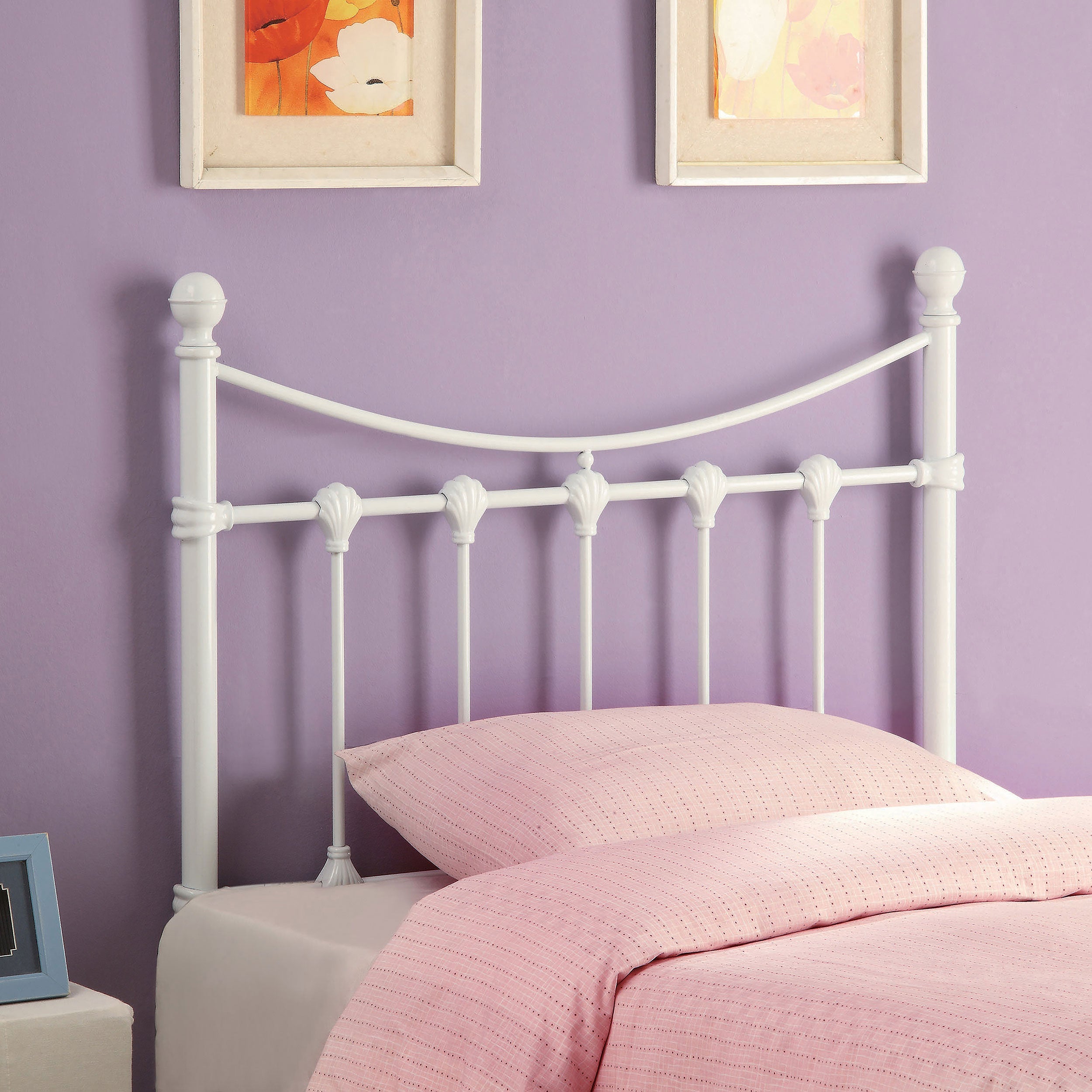 Marie Metal Open Frame Headboard White