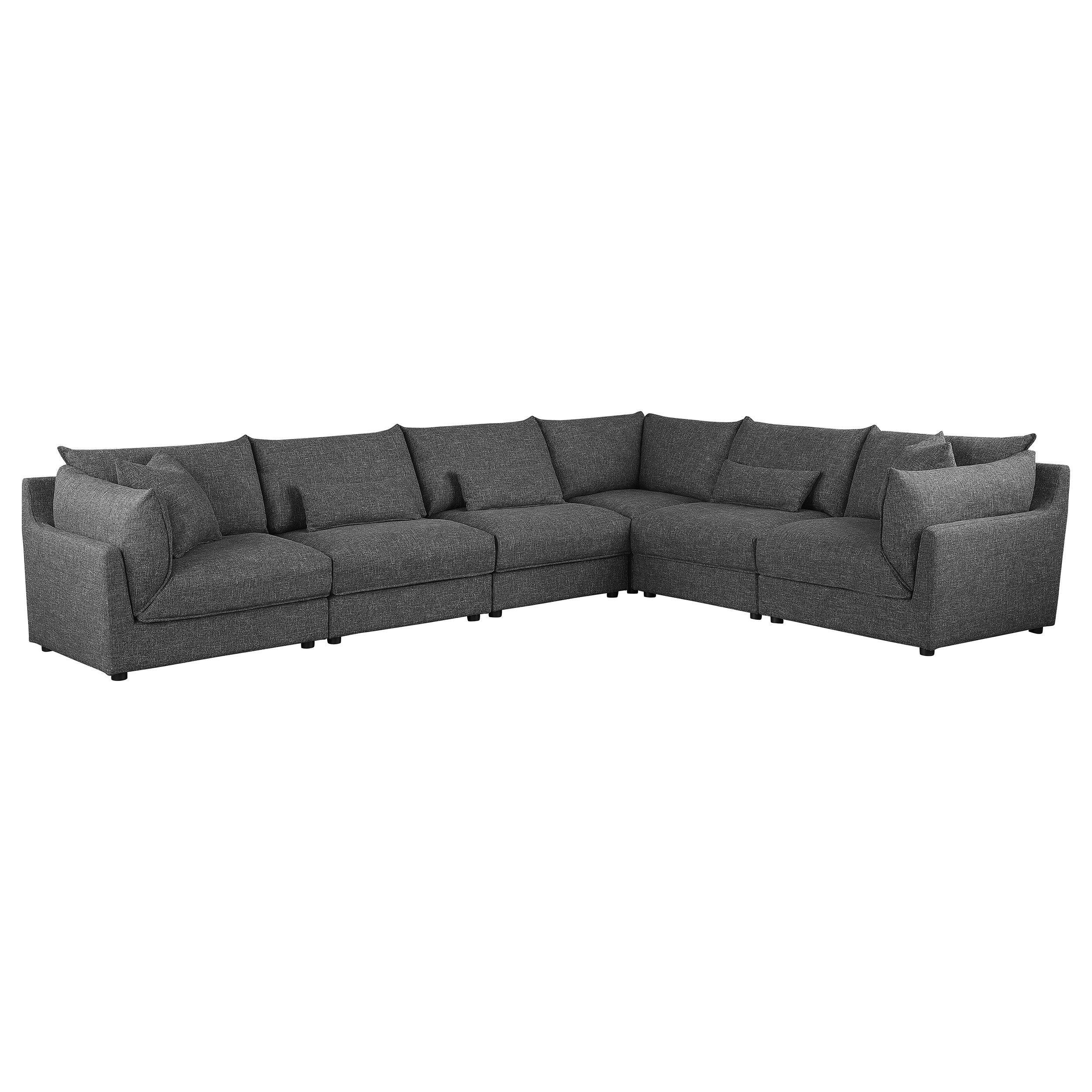 Sasha Upholstered Modular Sectional Barely Black