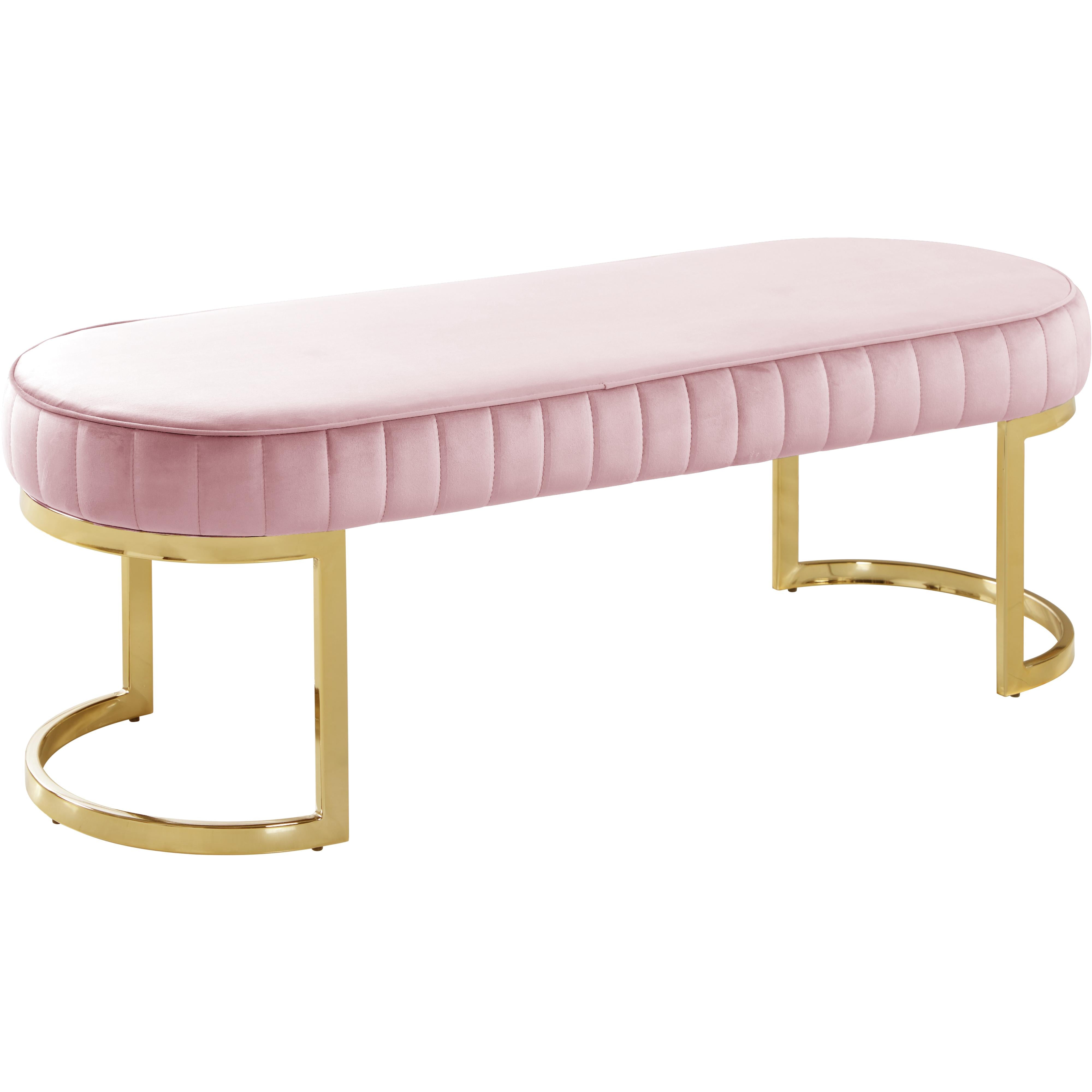Meridian Lemar Pink Velvet Bench