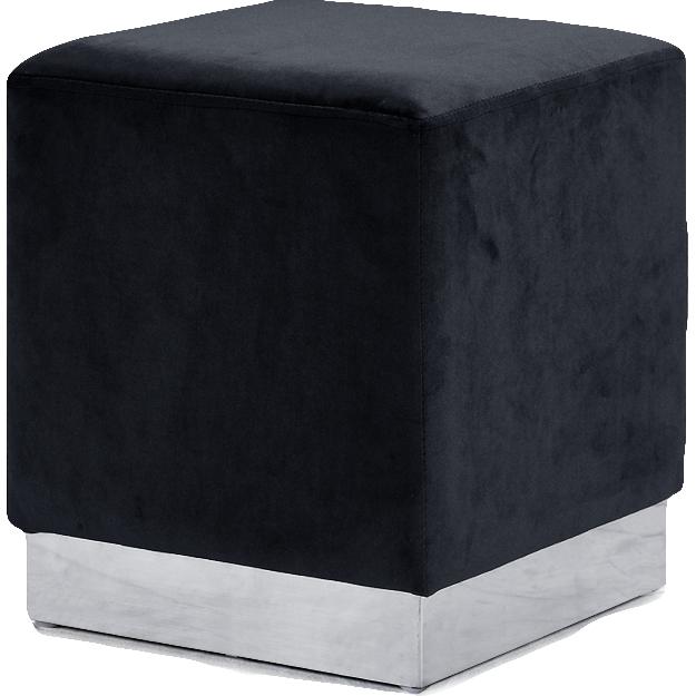 Meridian Jax Black Velvet Ottoman/Stool