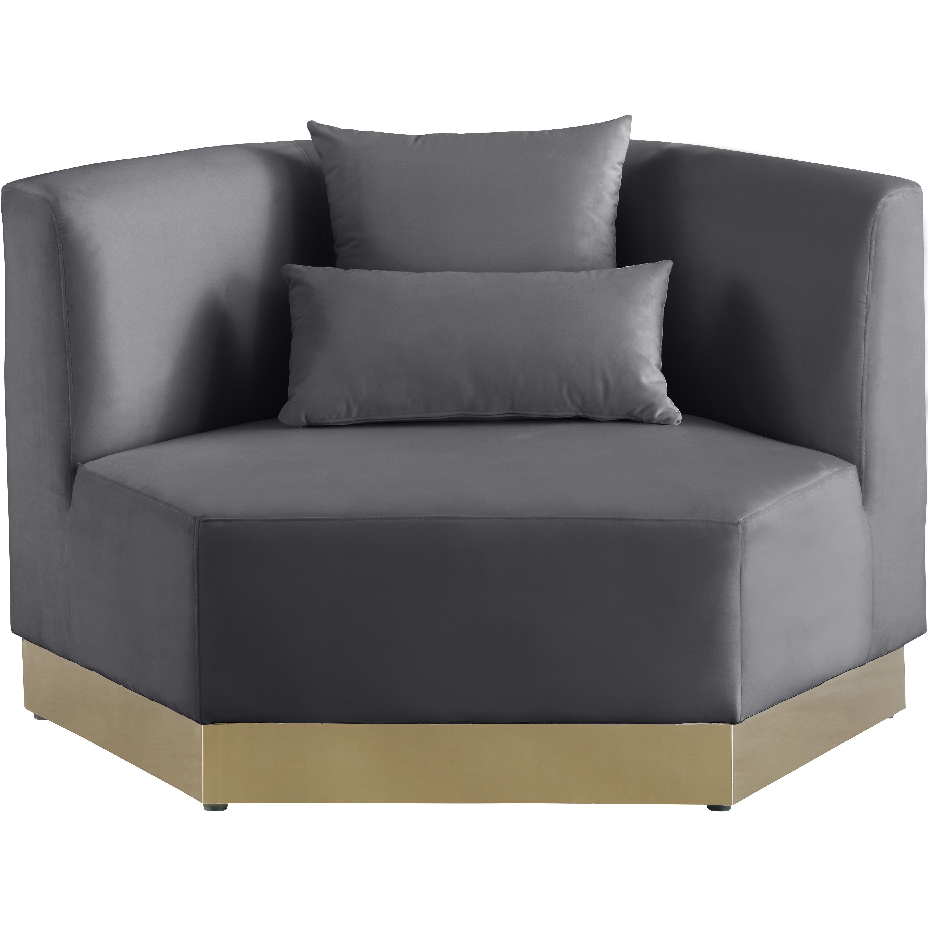Meridian Marquis Grey Velvet Chair
