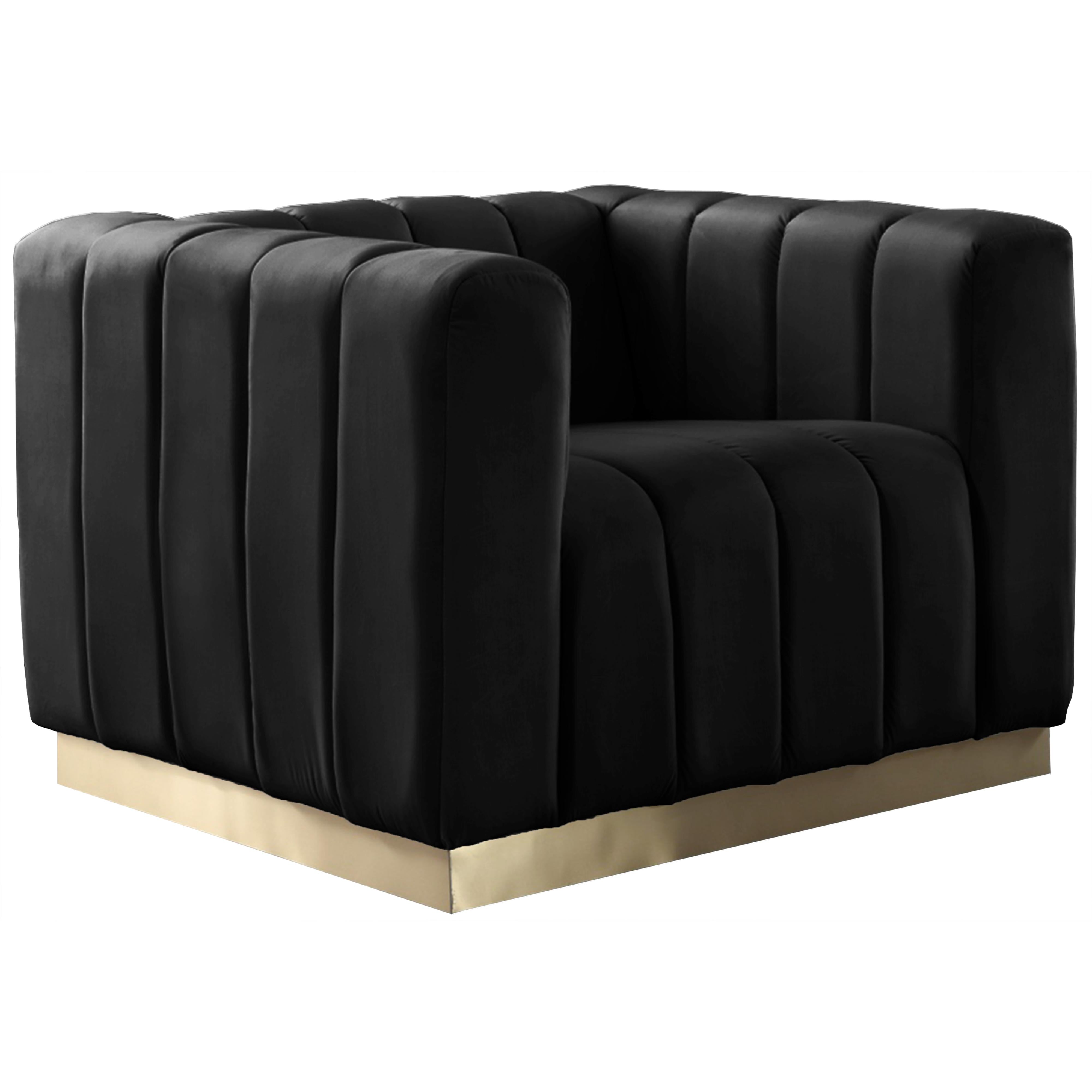 Meridian Marlon Black Velvet Chair