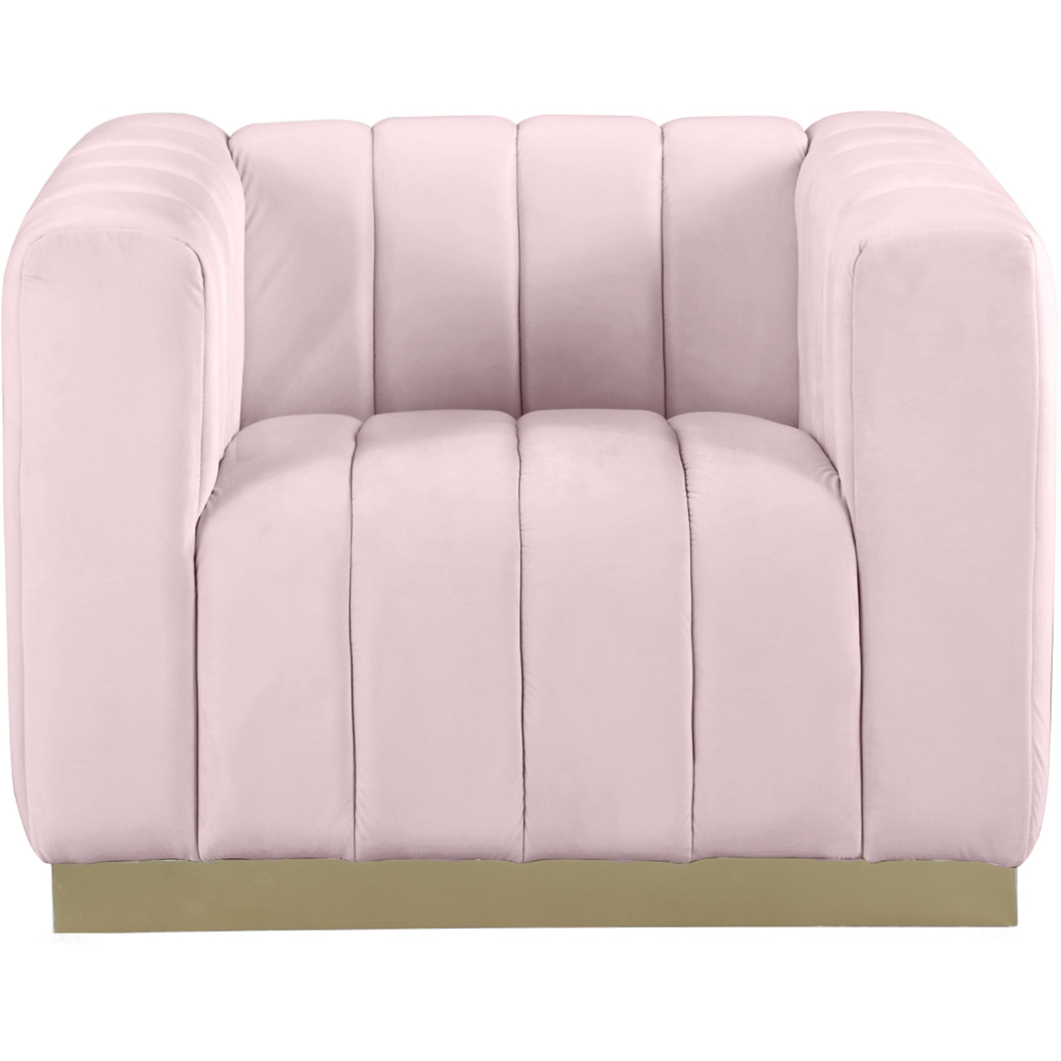 Meridian Marlon Pink Velvet Chair