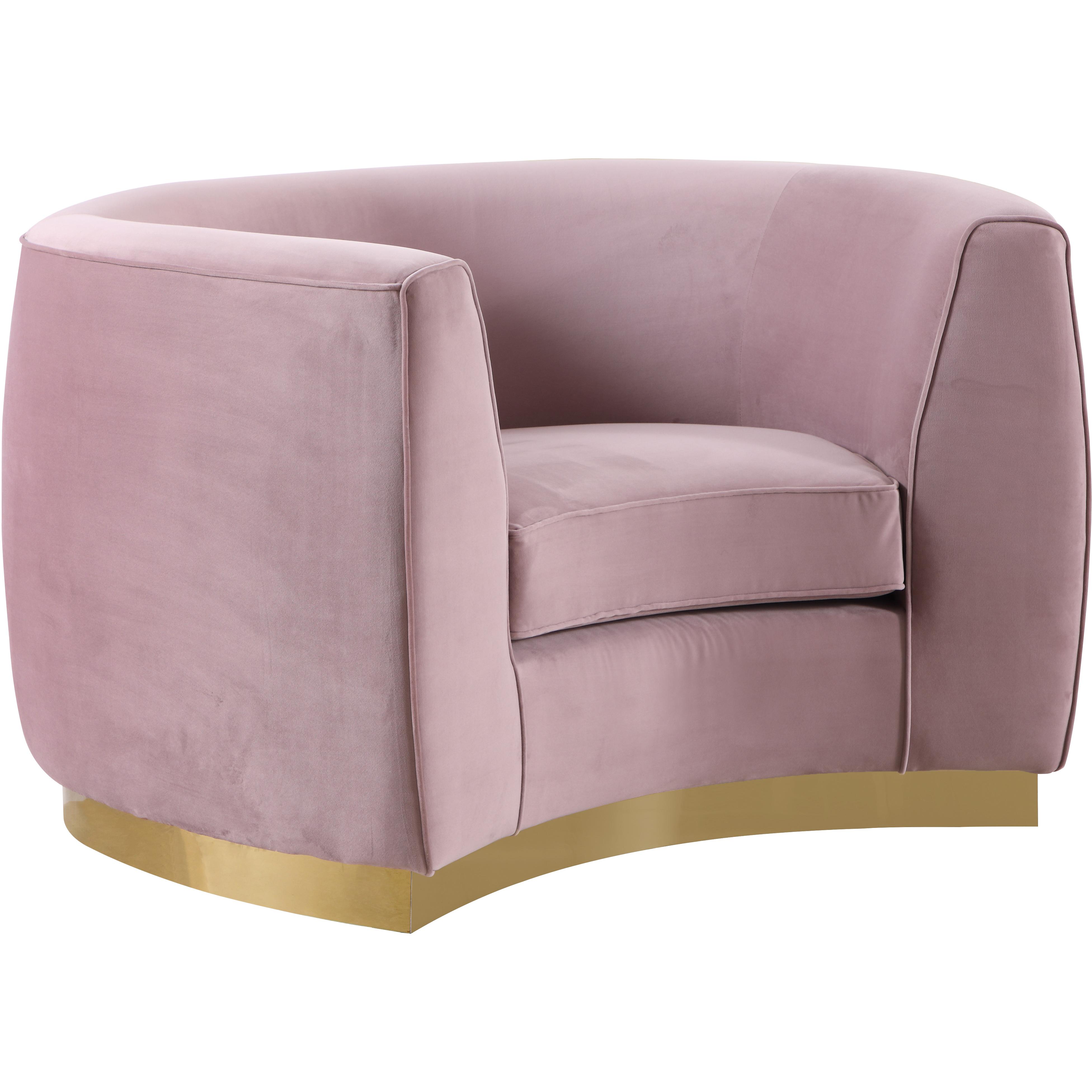 Meridian Julian Pink Velvet Chair