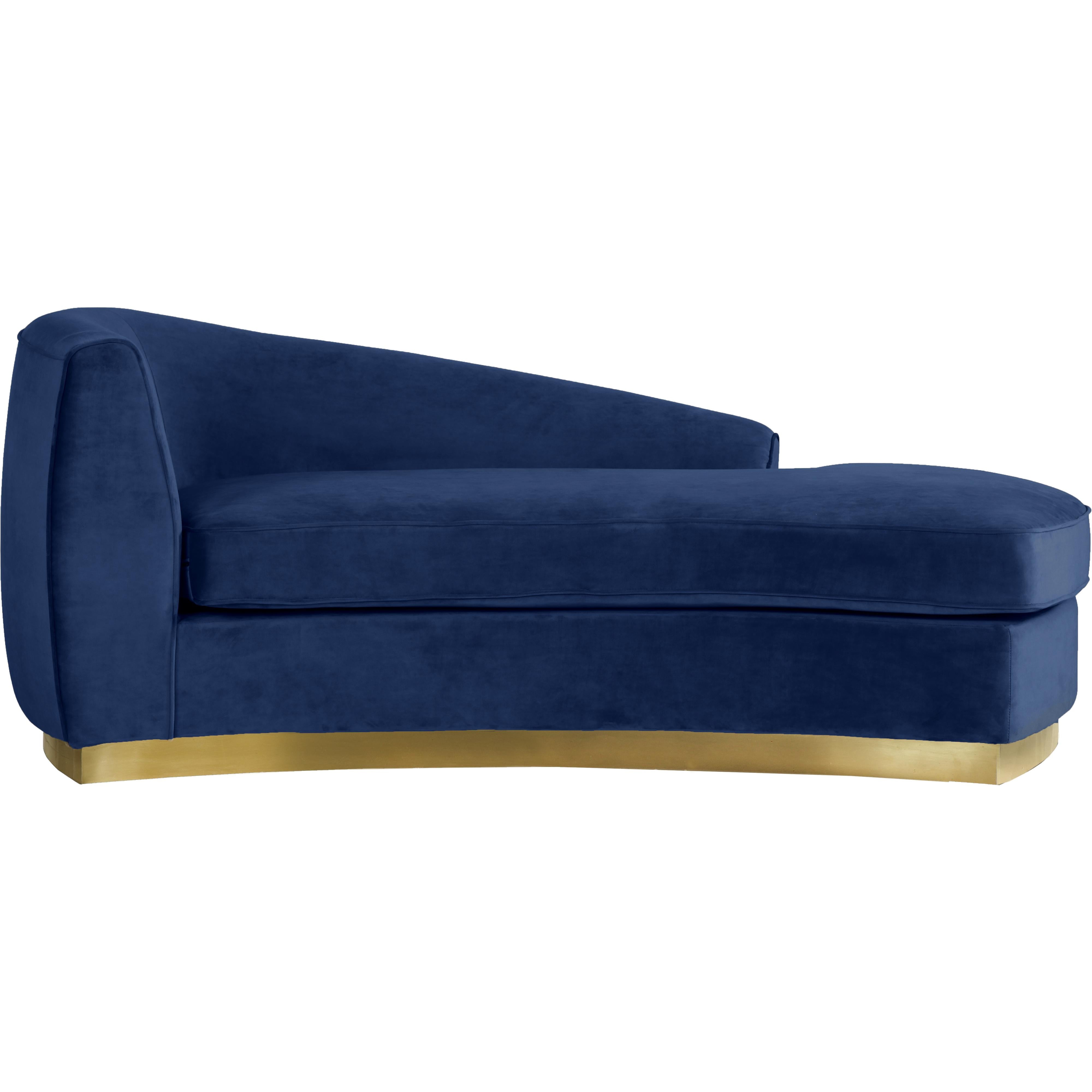 Meridian Julian Navy Velvet Chaise