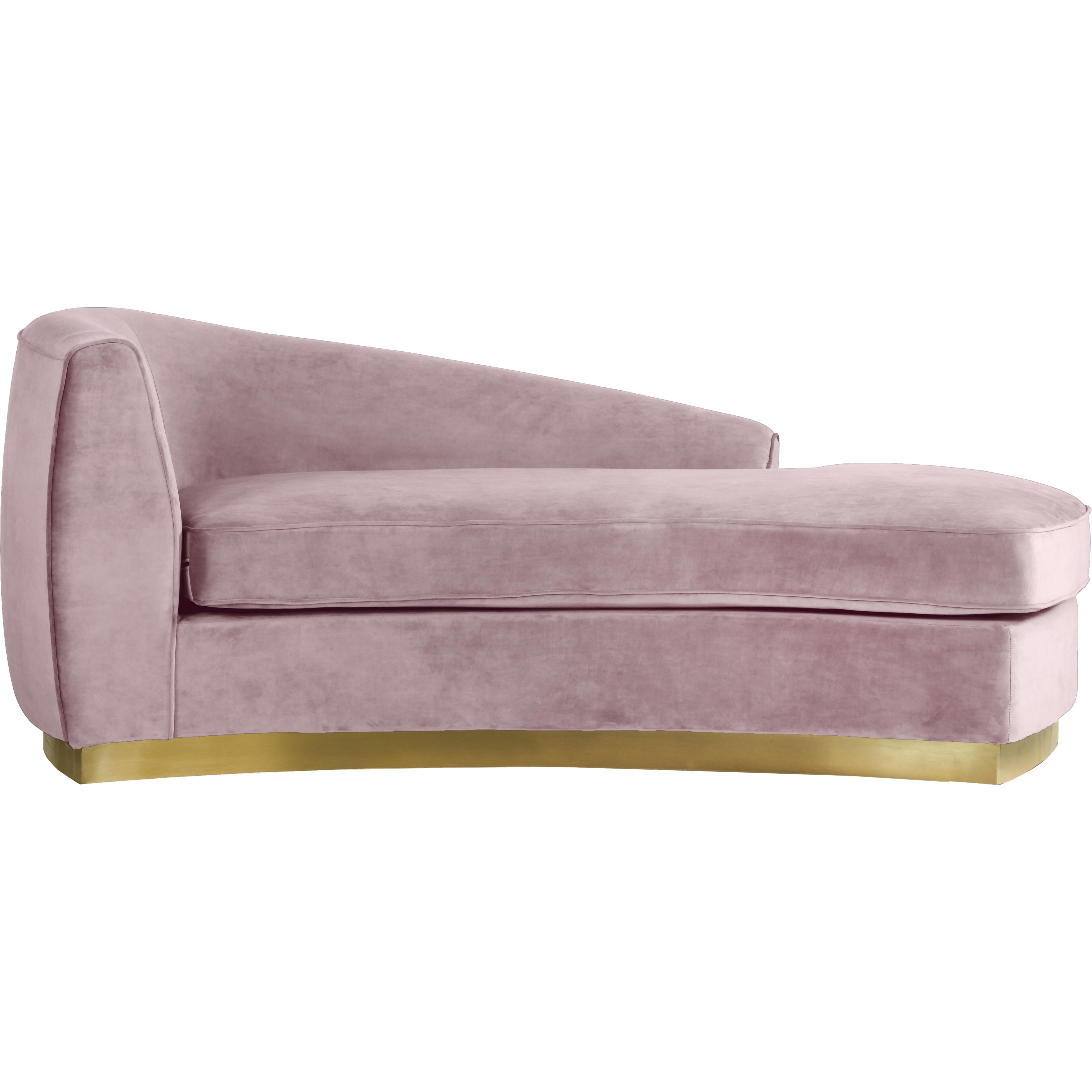 Meridian Julian Pink Velvet Chaise