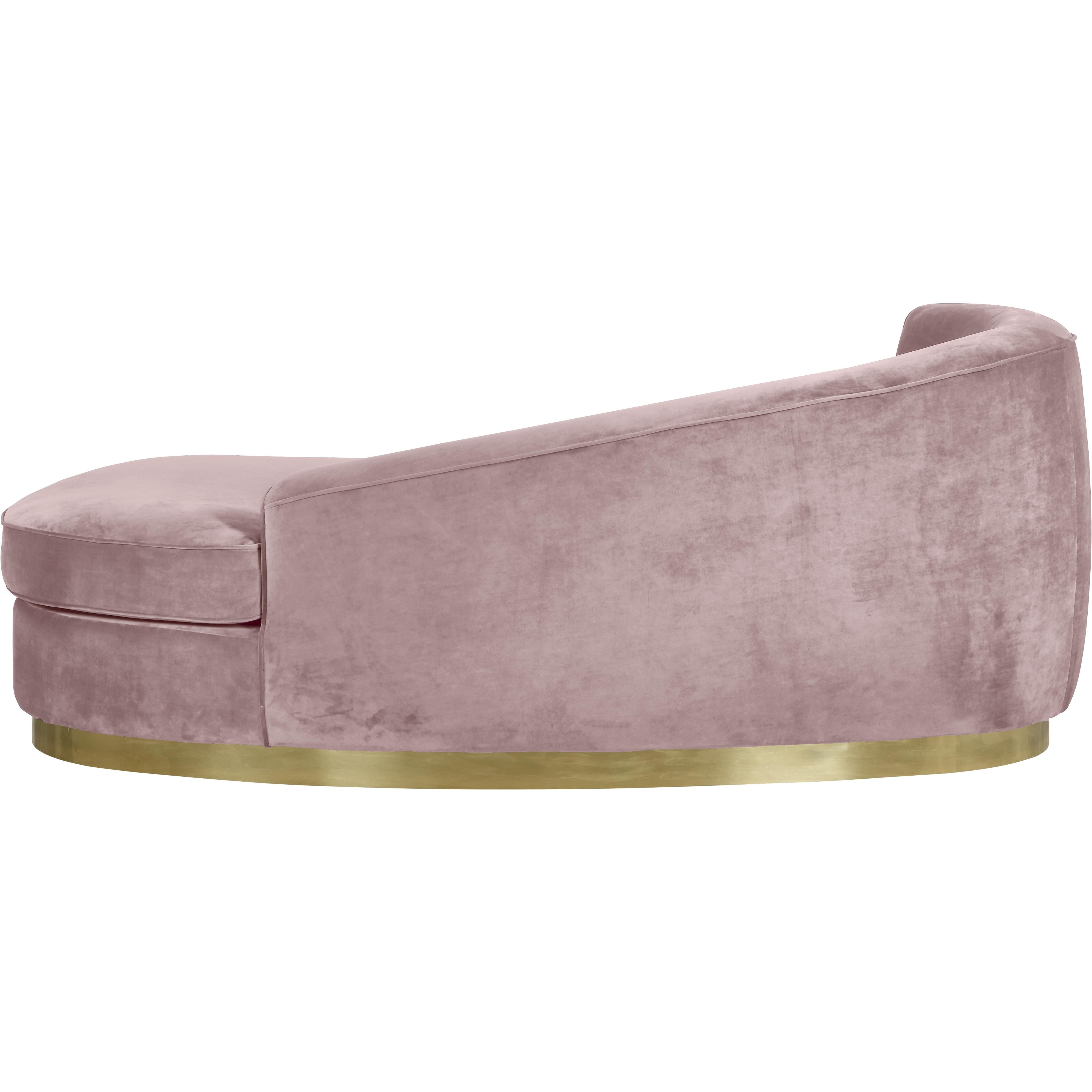 Meridian Julian Pink Velvet Chaise