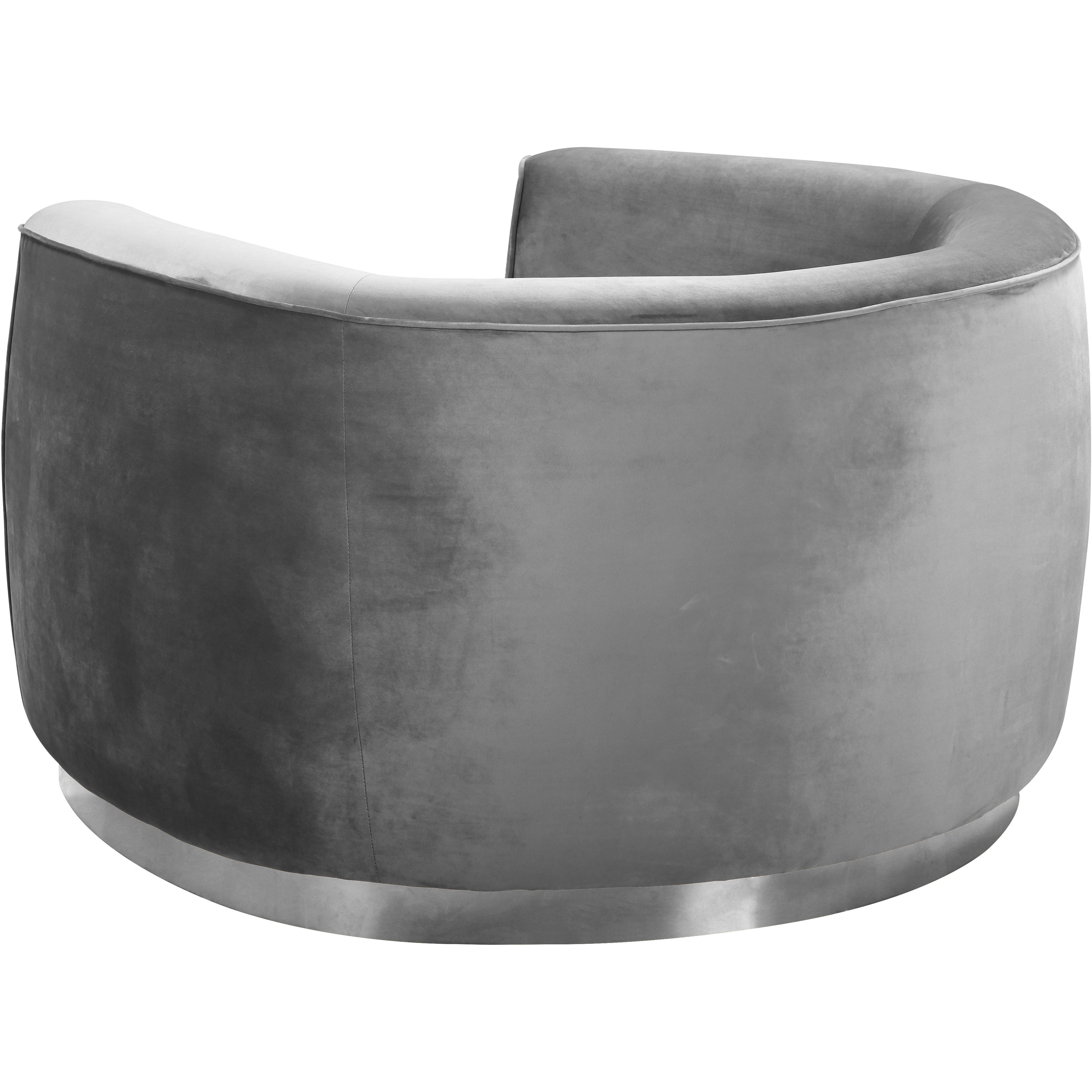 Meridian Julian Grey Velvet Chair
