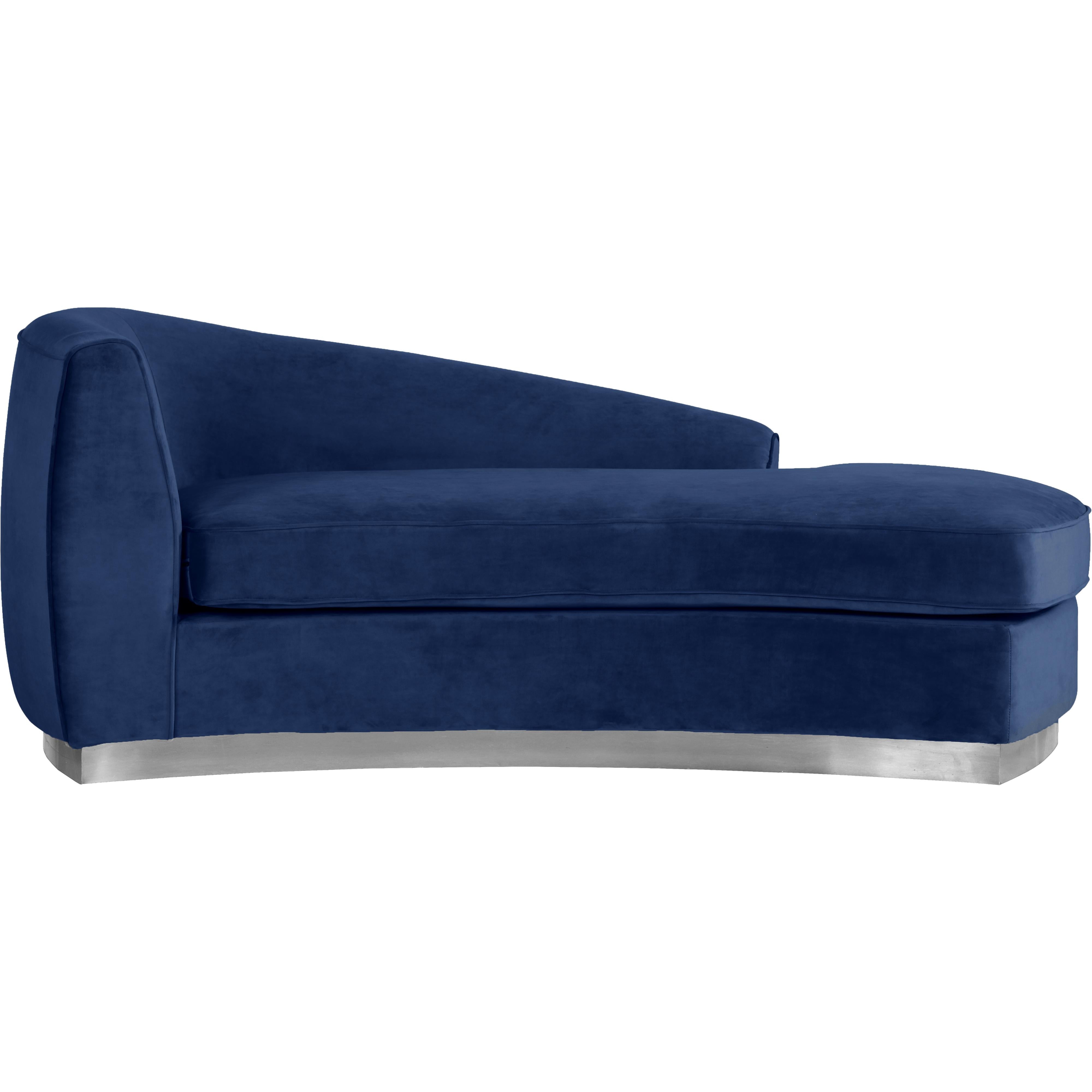 Meridian Julian Navy Velvet Chaise