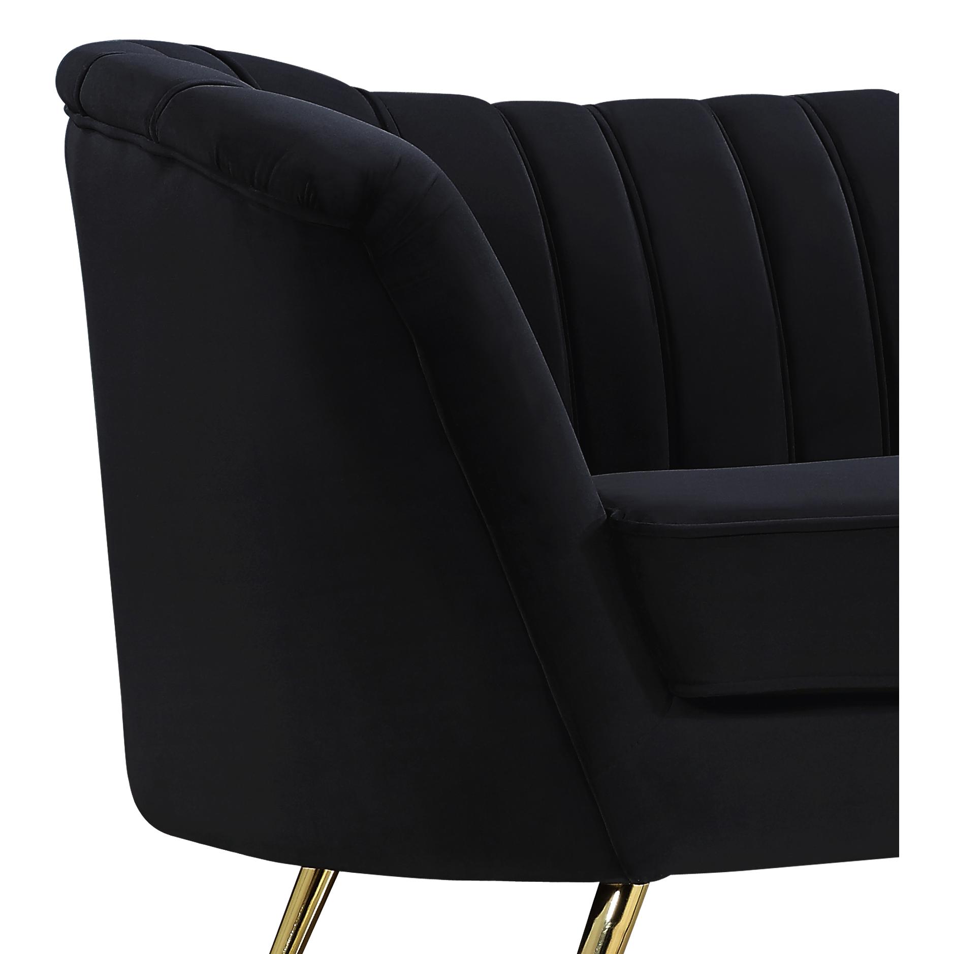 Meridian Margo Black Velvet Chair