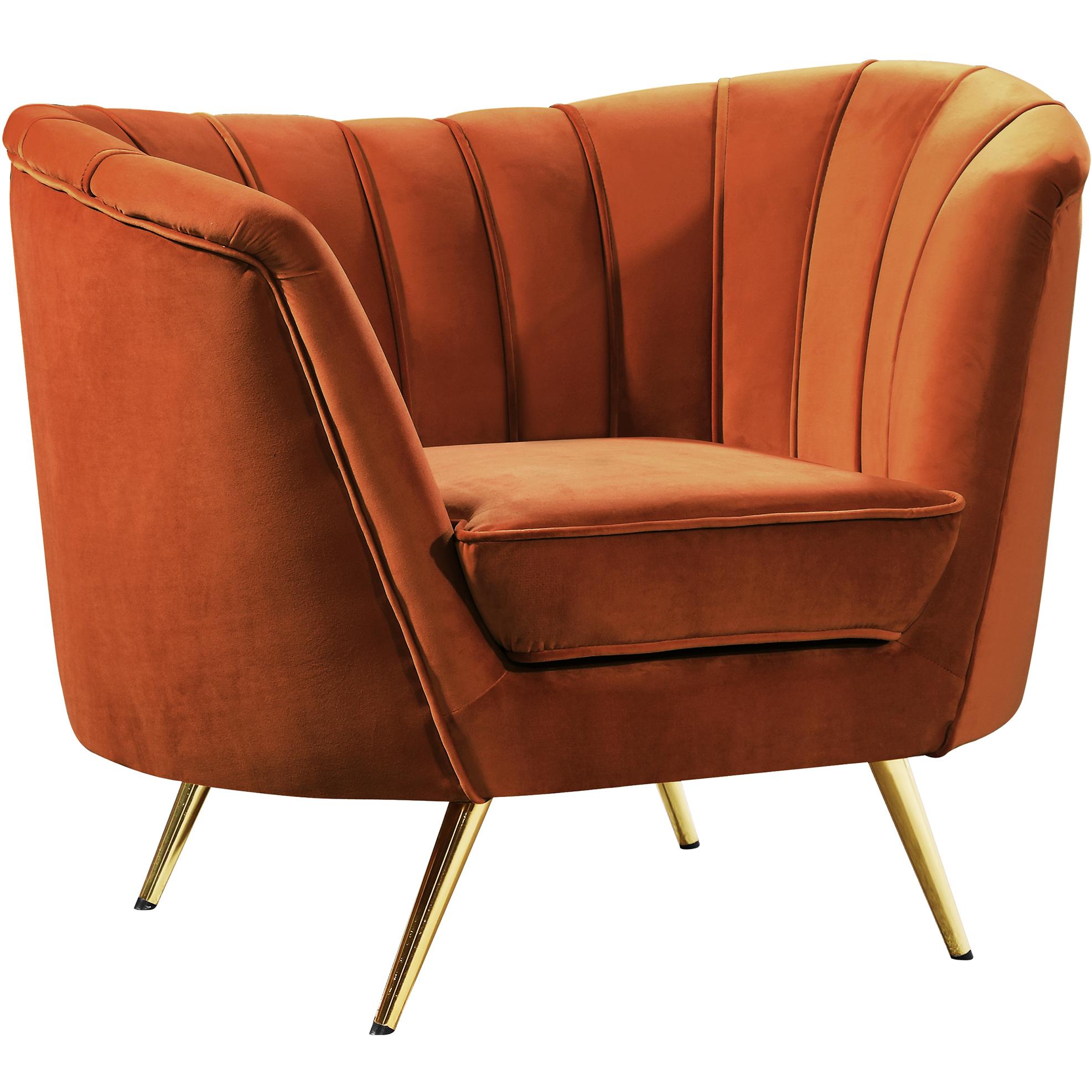 Meridian Margo Cognac Velvet Chair