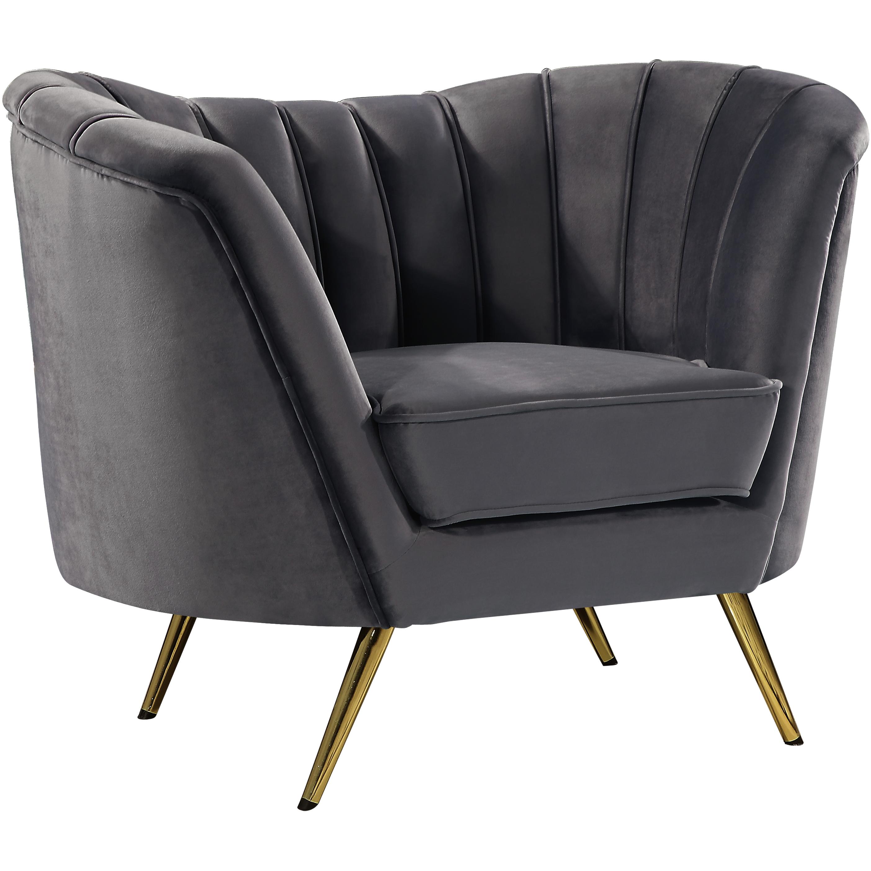 Meridian Margo Grey Velvet Chair