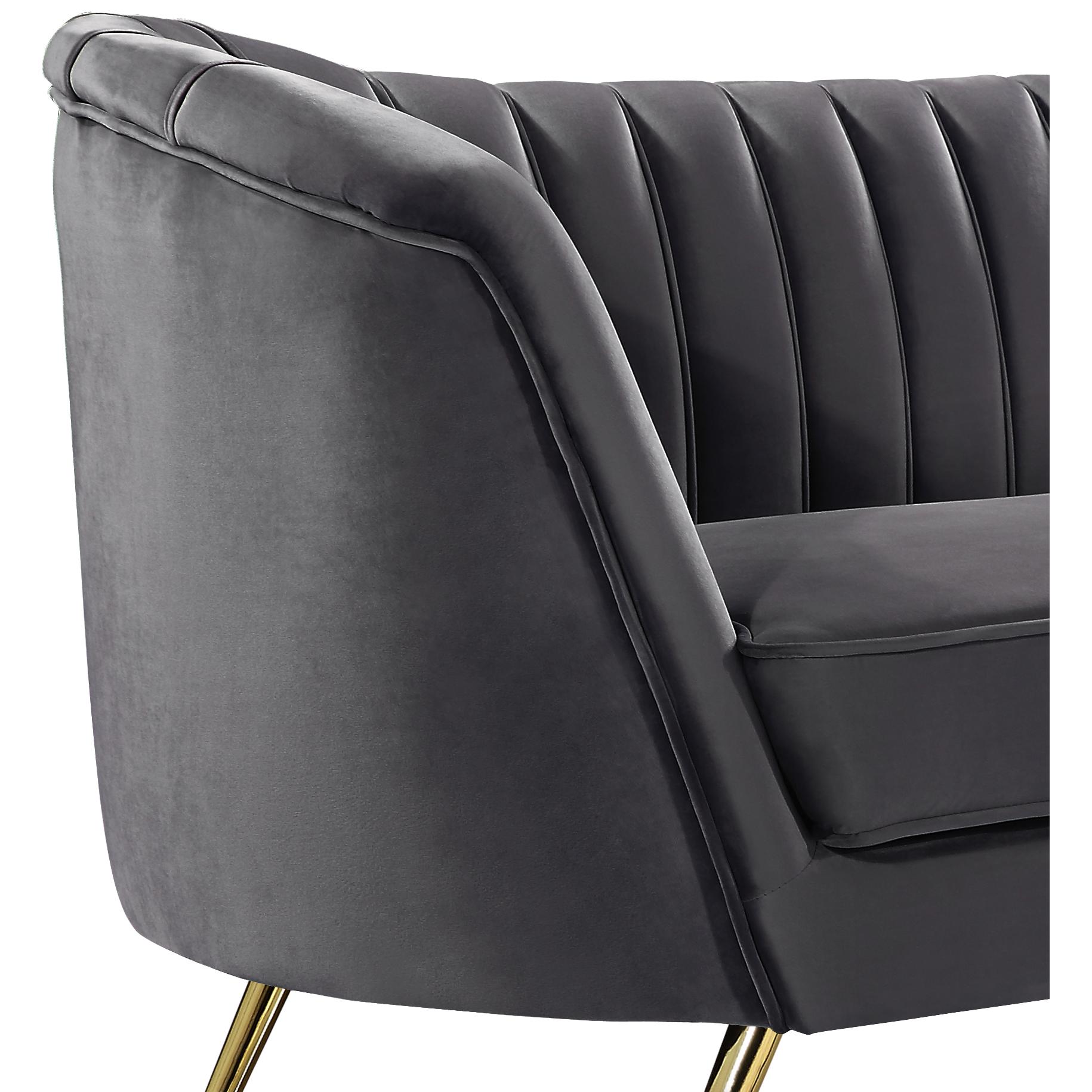 Meridian Margo Grey Velvet Chair