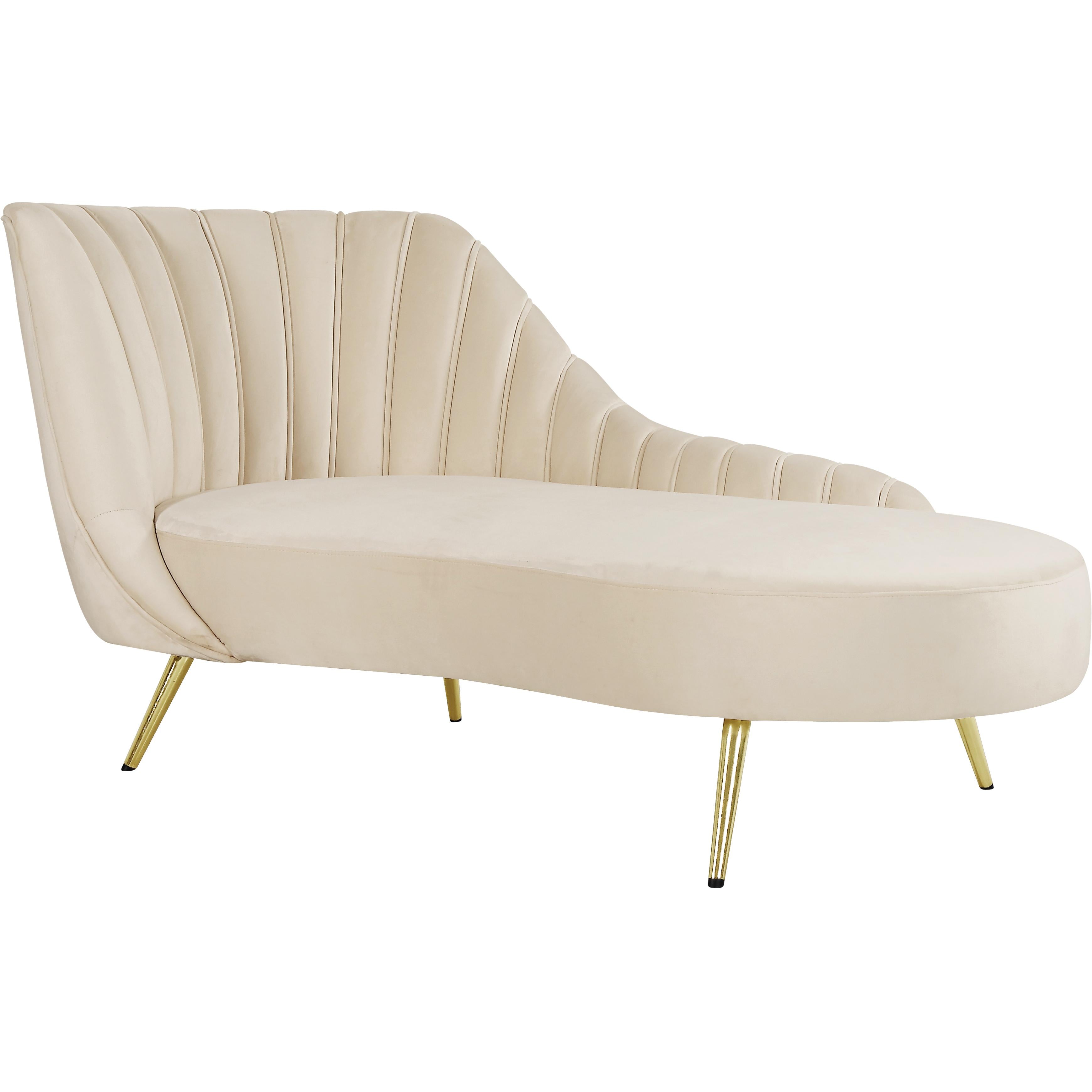 Meridian Margo Cream Velvet Chaise