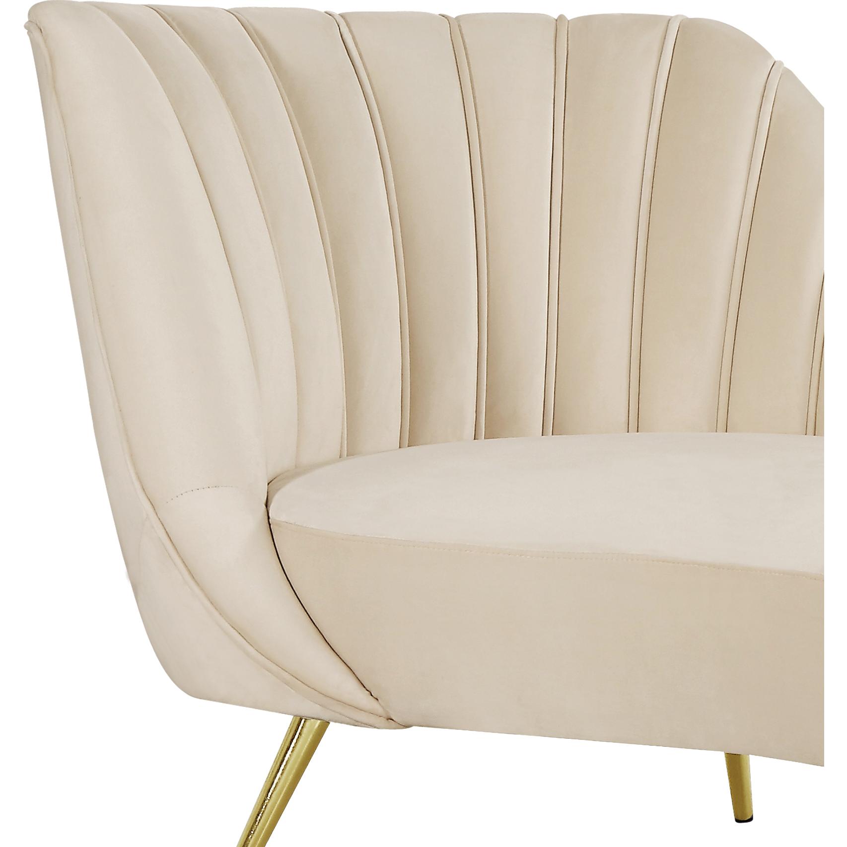 Meridian Margo Cream Velvet Chaise