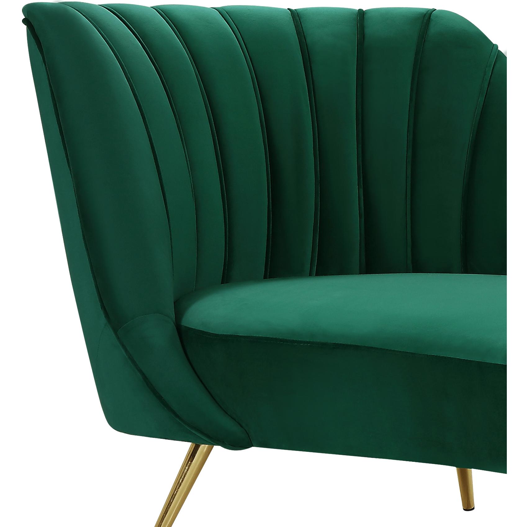 Meridian Margo Green Velvet Chaise