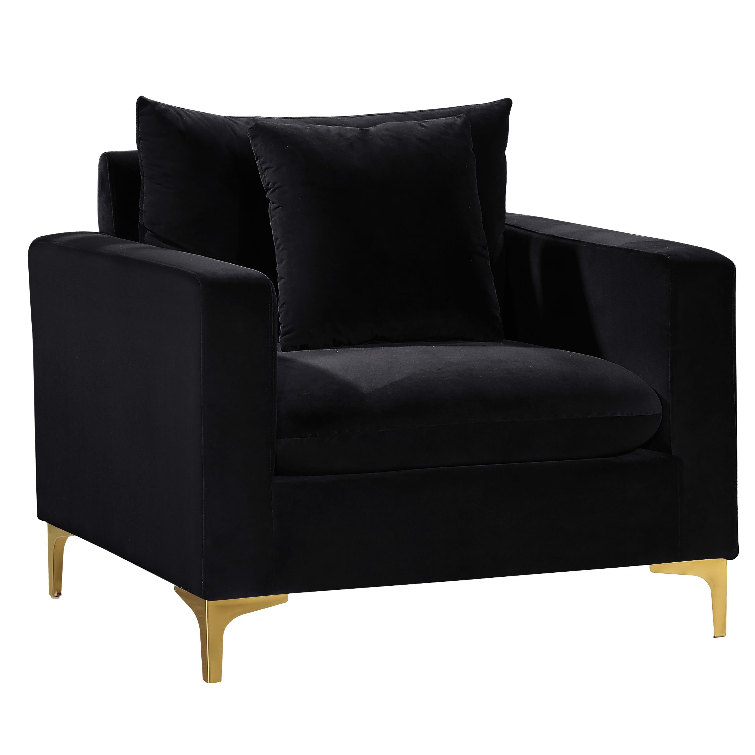 Meridian Naomi Black Velvet Chair