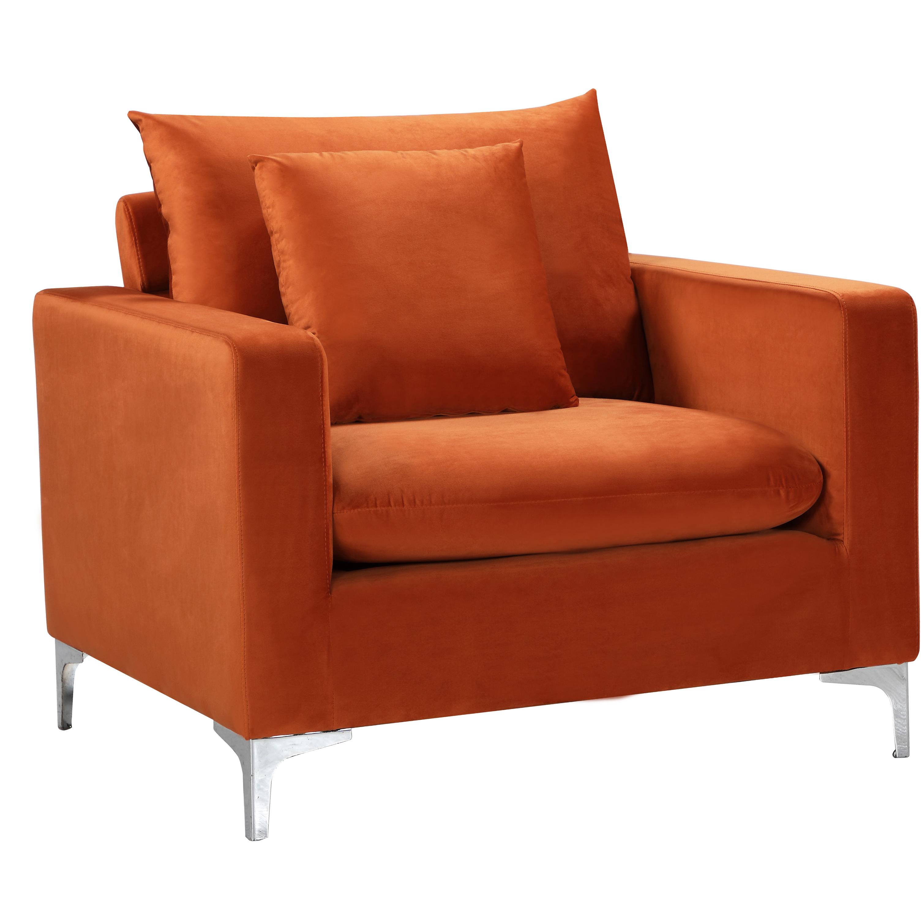 Meridian Naomi Cognac Velvet Chair