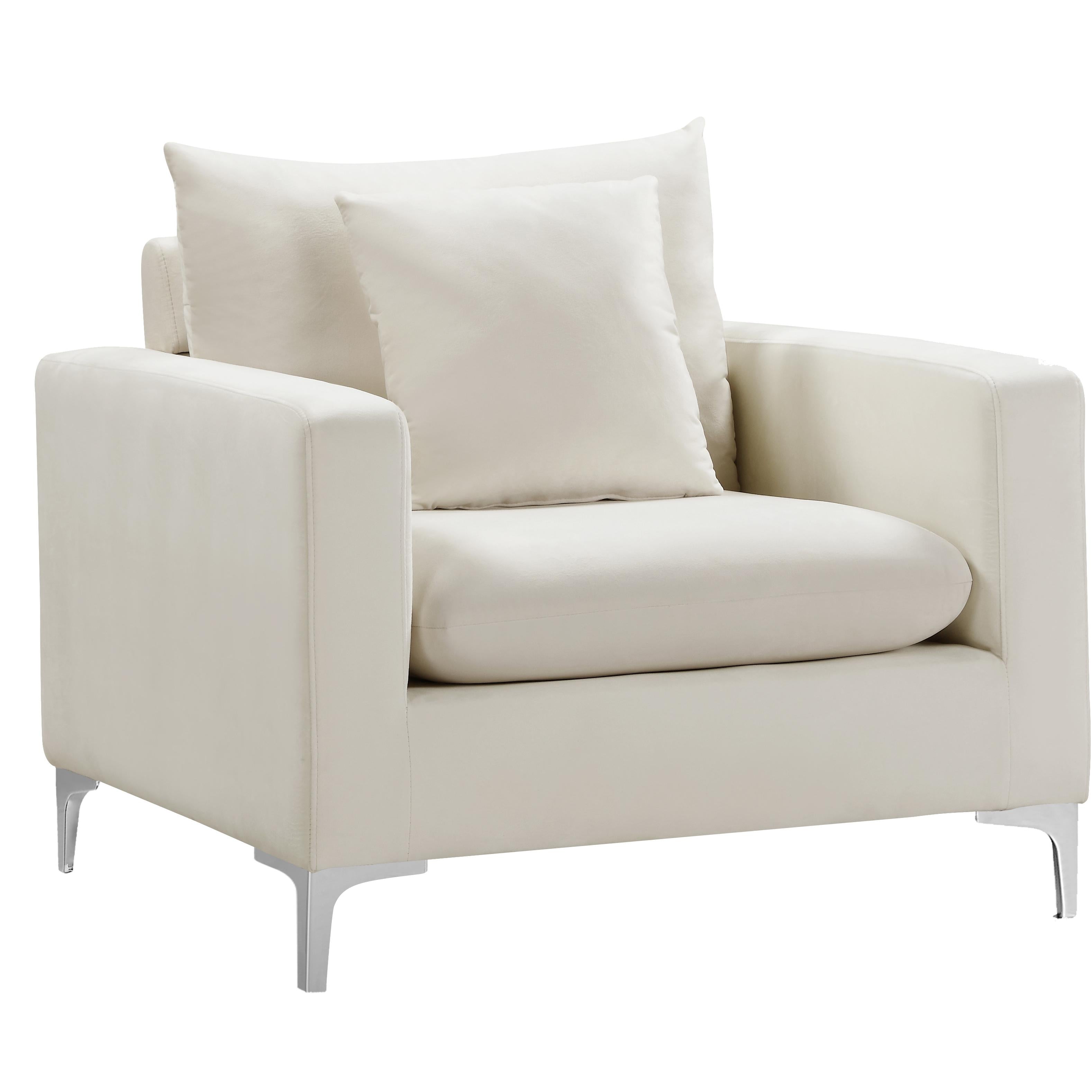Meridian Naomi Cream Velvet Chair