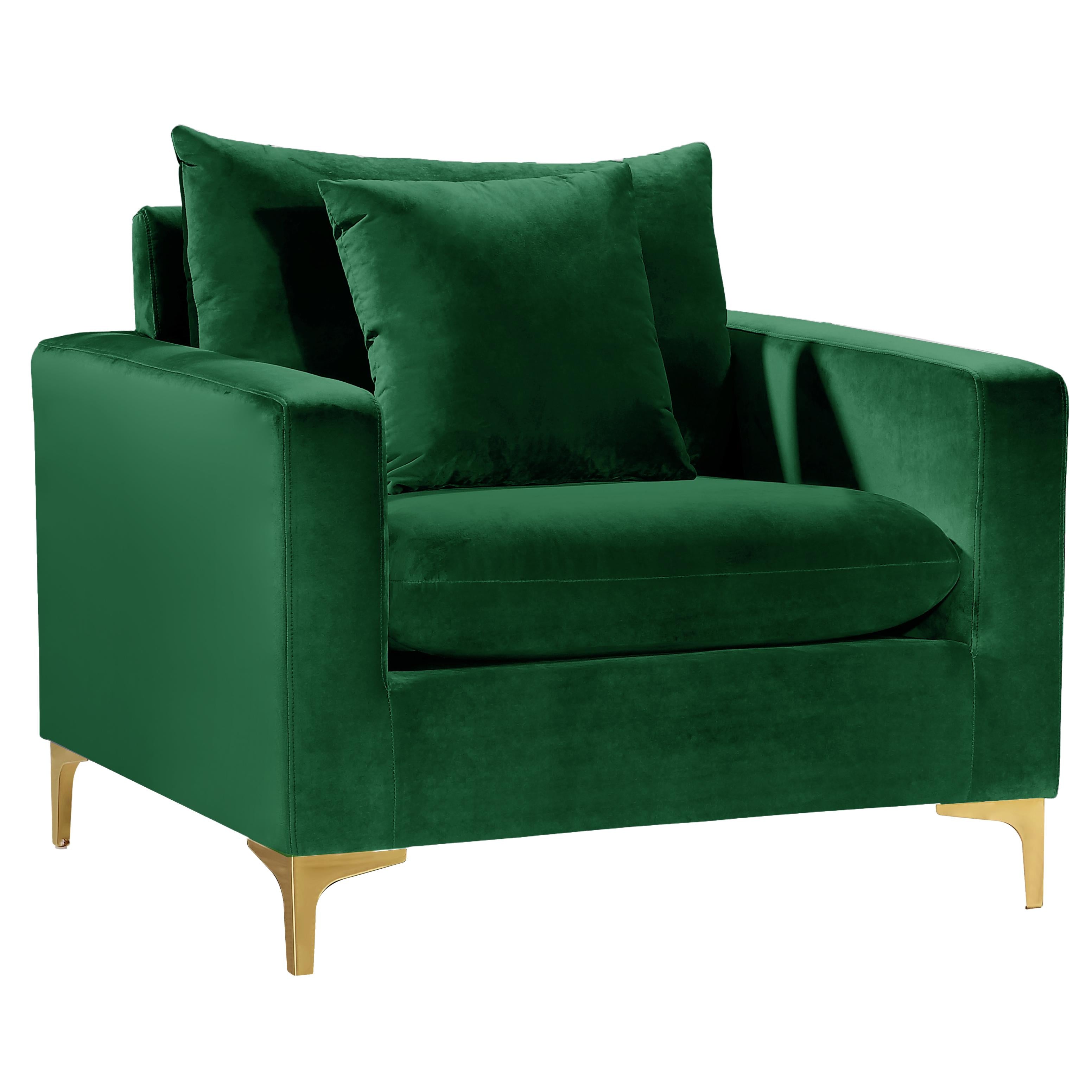 Meridian Naomi Green Velvet Chair