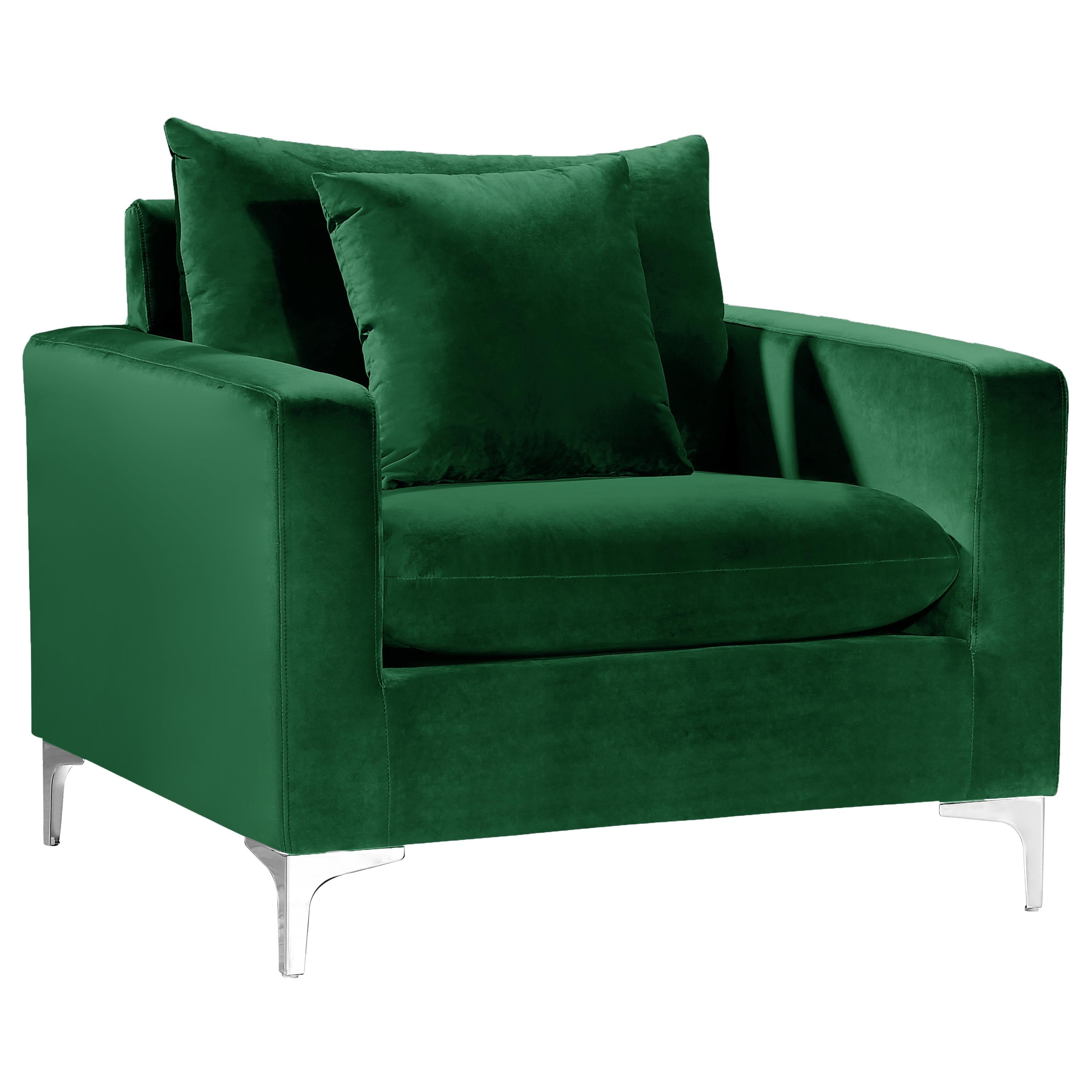 Meridian Naomi Green Velvet Chair