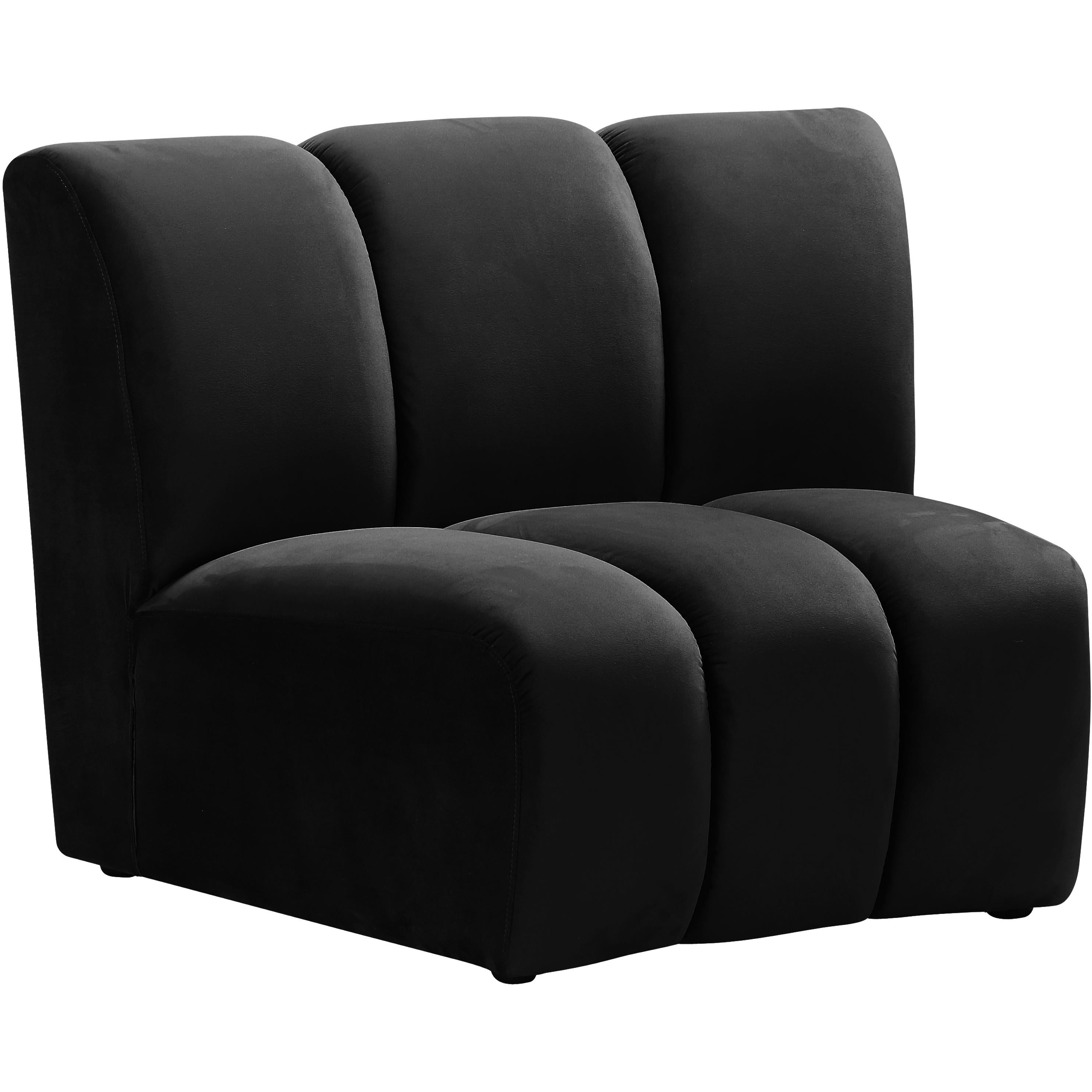Meridian Infinity Black Velvet Modular Chair