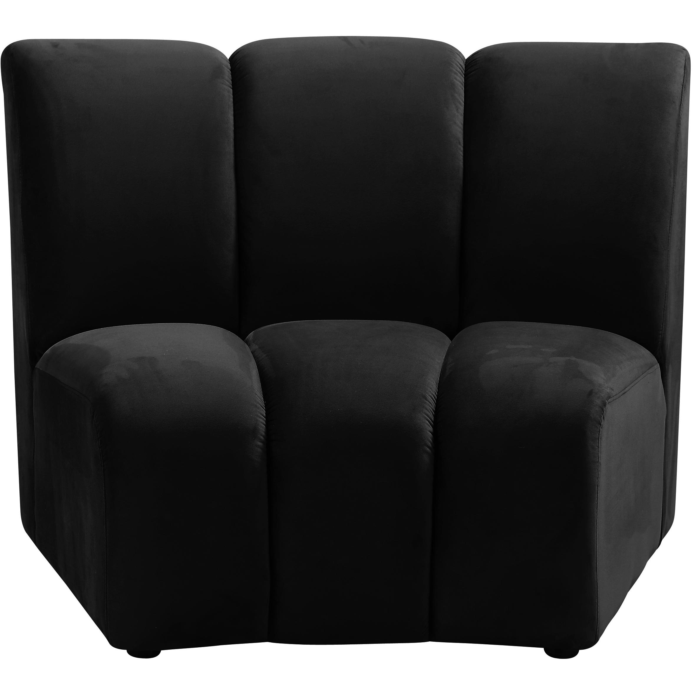 Meridian Infinity Black Velvet Modular Chair