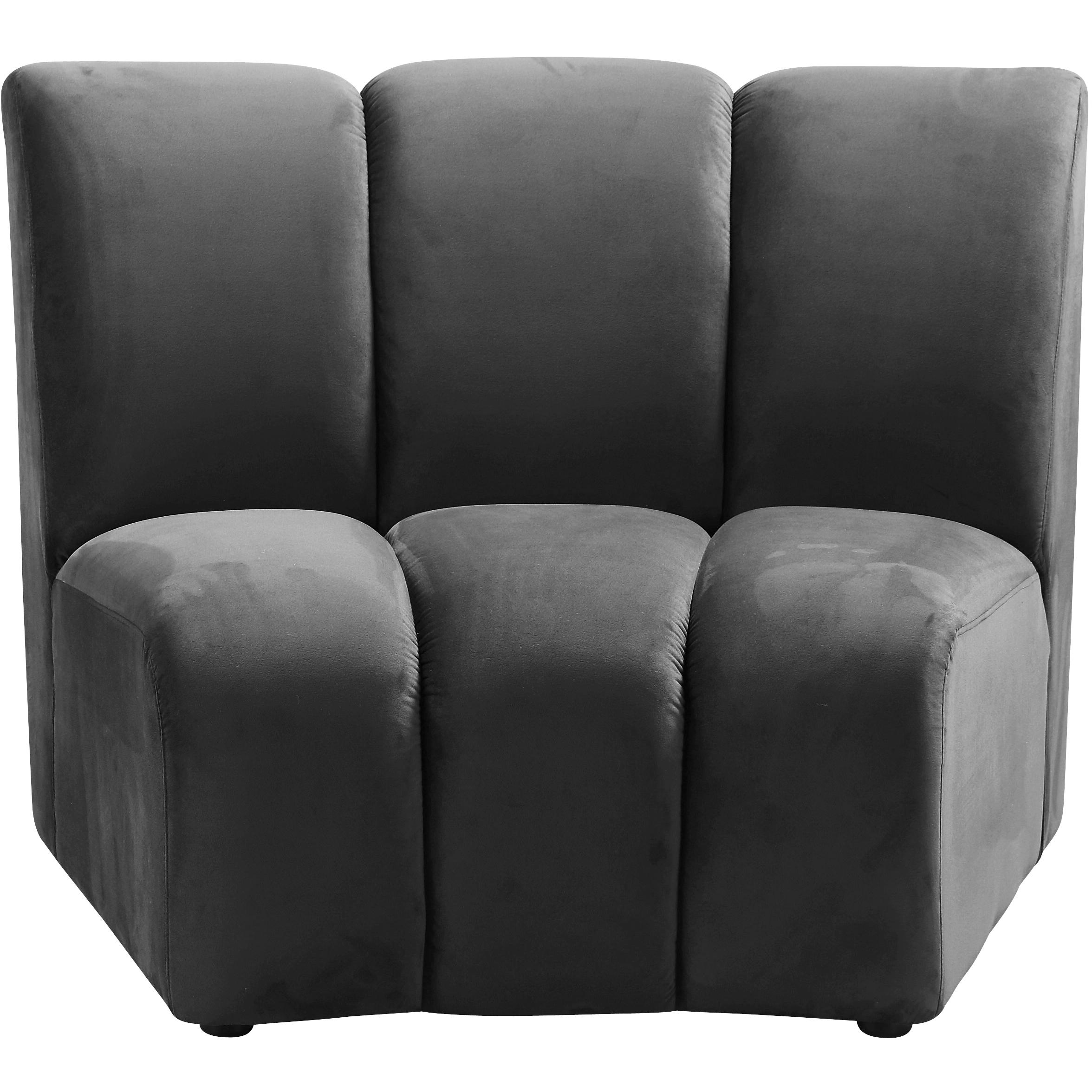Meridian Infinity Grey Velvet Modular Chair