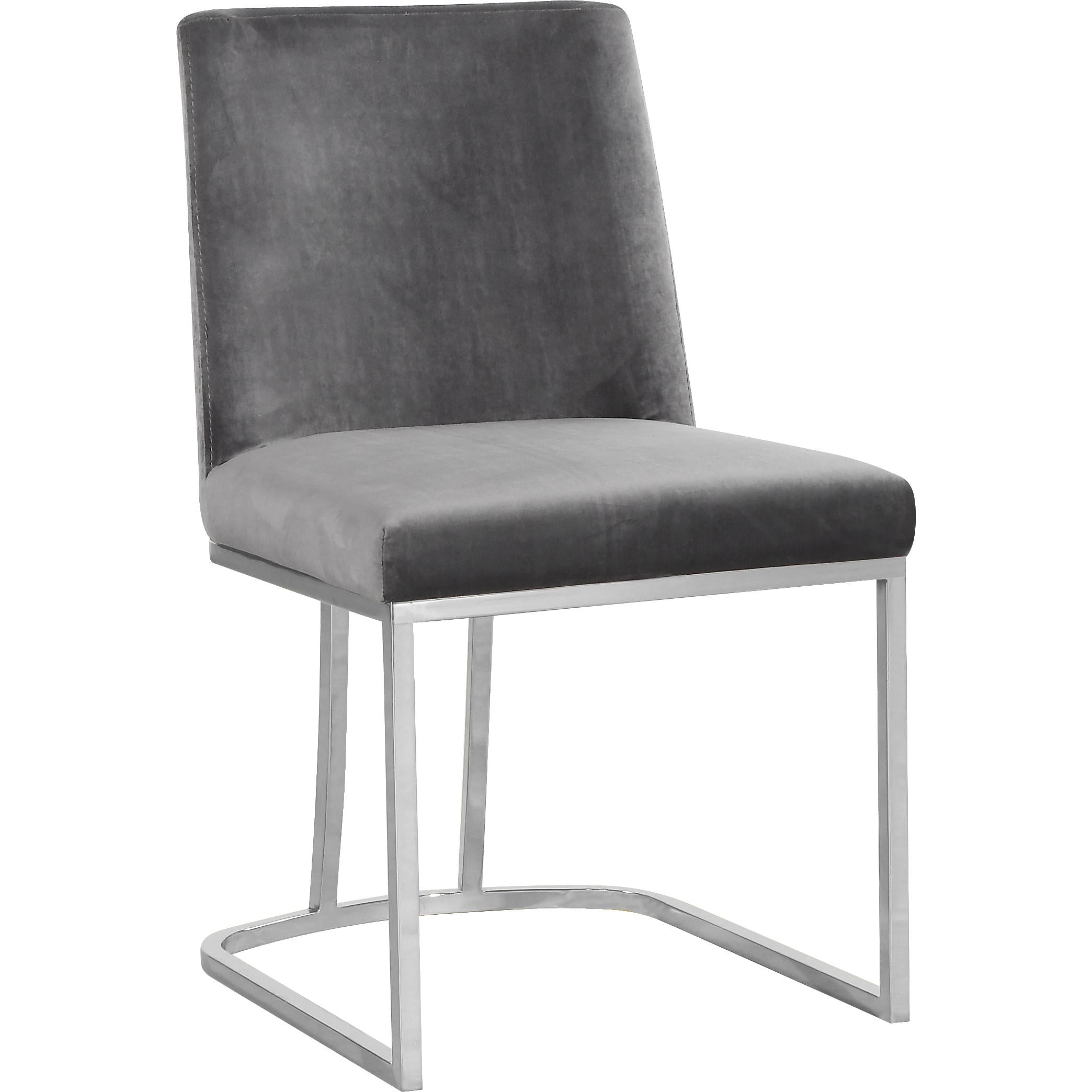 Meridian Heidi Grey Velvet Dining Chair