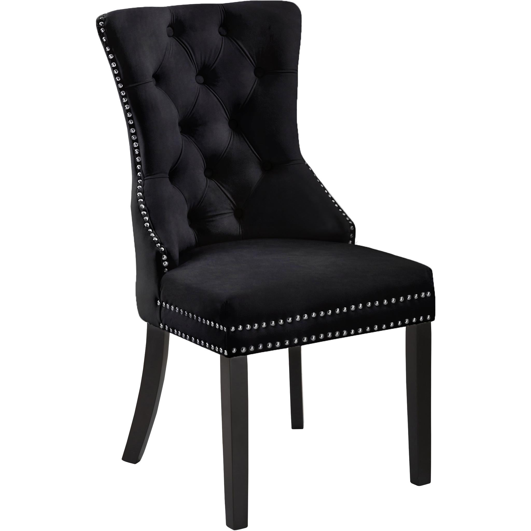 Meridian Nikki Black Velvet Dining Chair