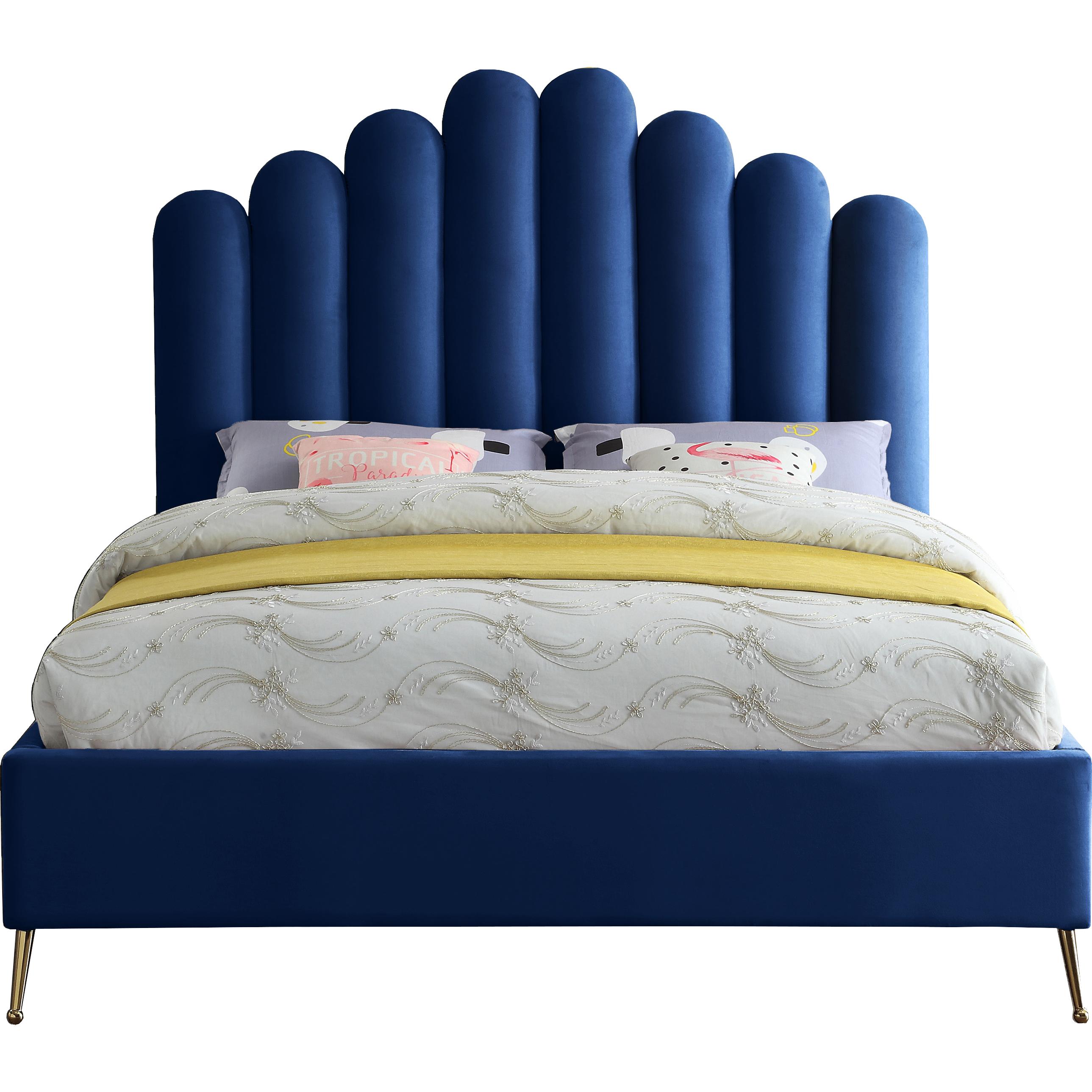 Meridian Lily Navy Velvet King Bed