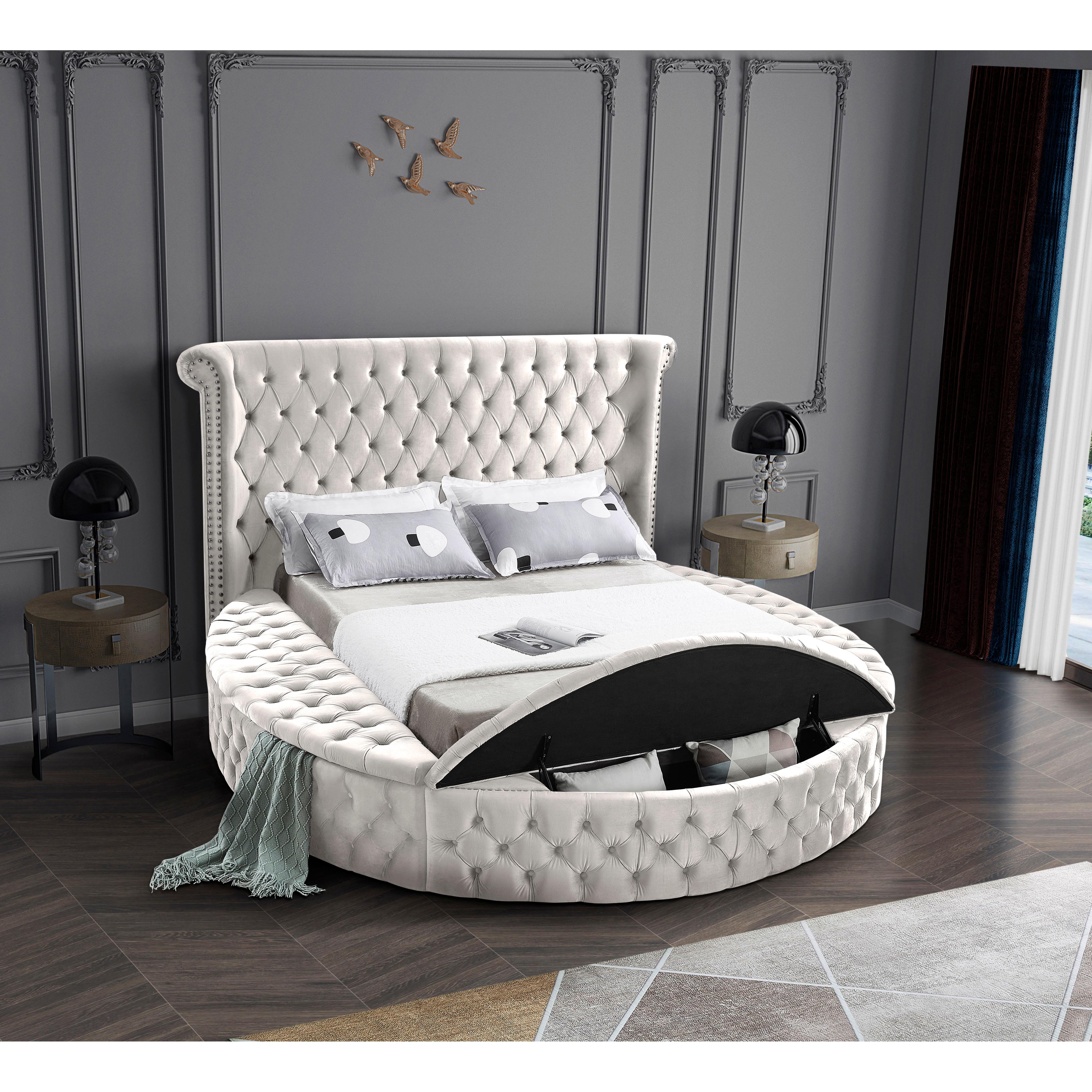 Meridian Luxus Cream Velvet Full Bed (3 Boxes)
